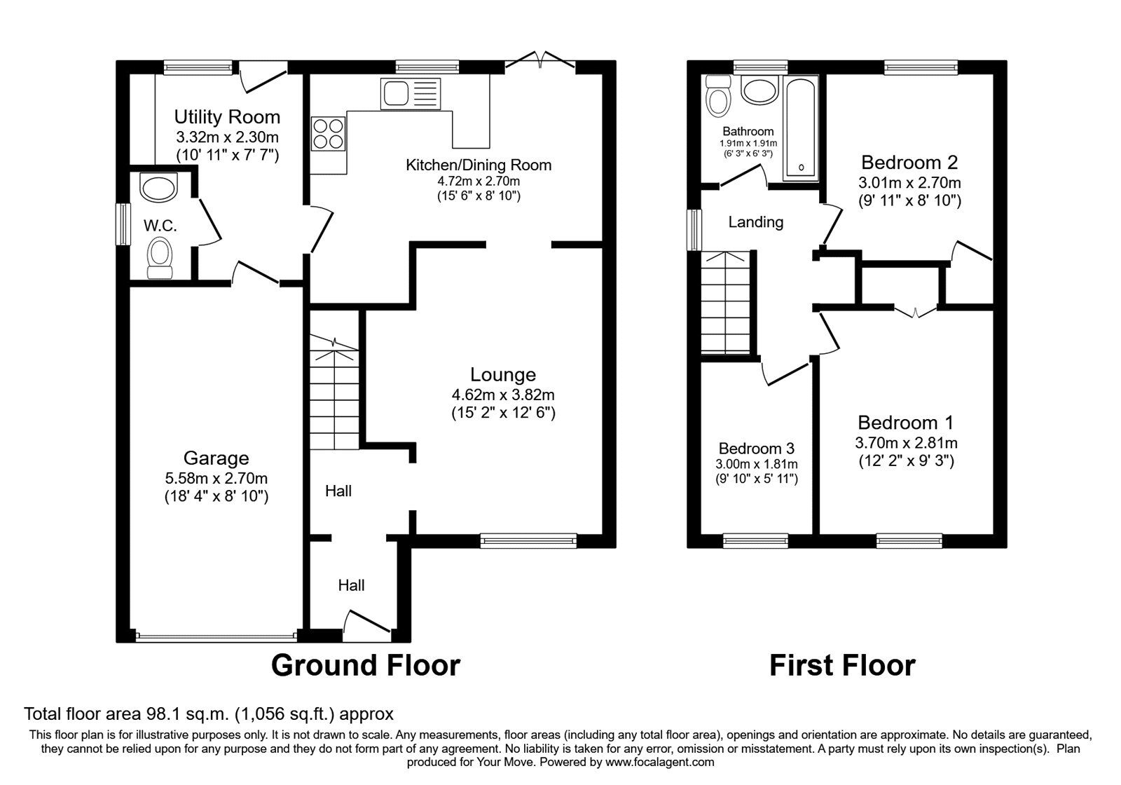 Floorplan of 3 bedroom Detached House for sale, Broughton Court, Perton, Staffordshire, WV6