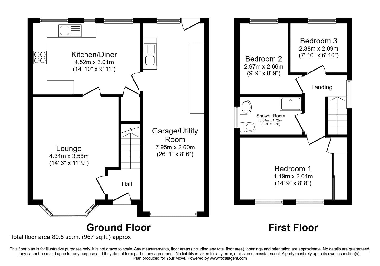 Floorplan of 3 bedroom Detached House for sale, Framlingham Grove, Perton, Staffordshire, WV6