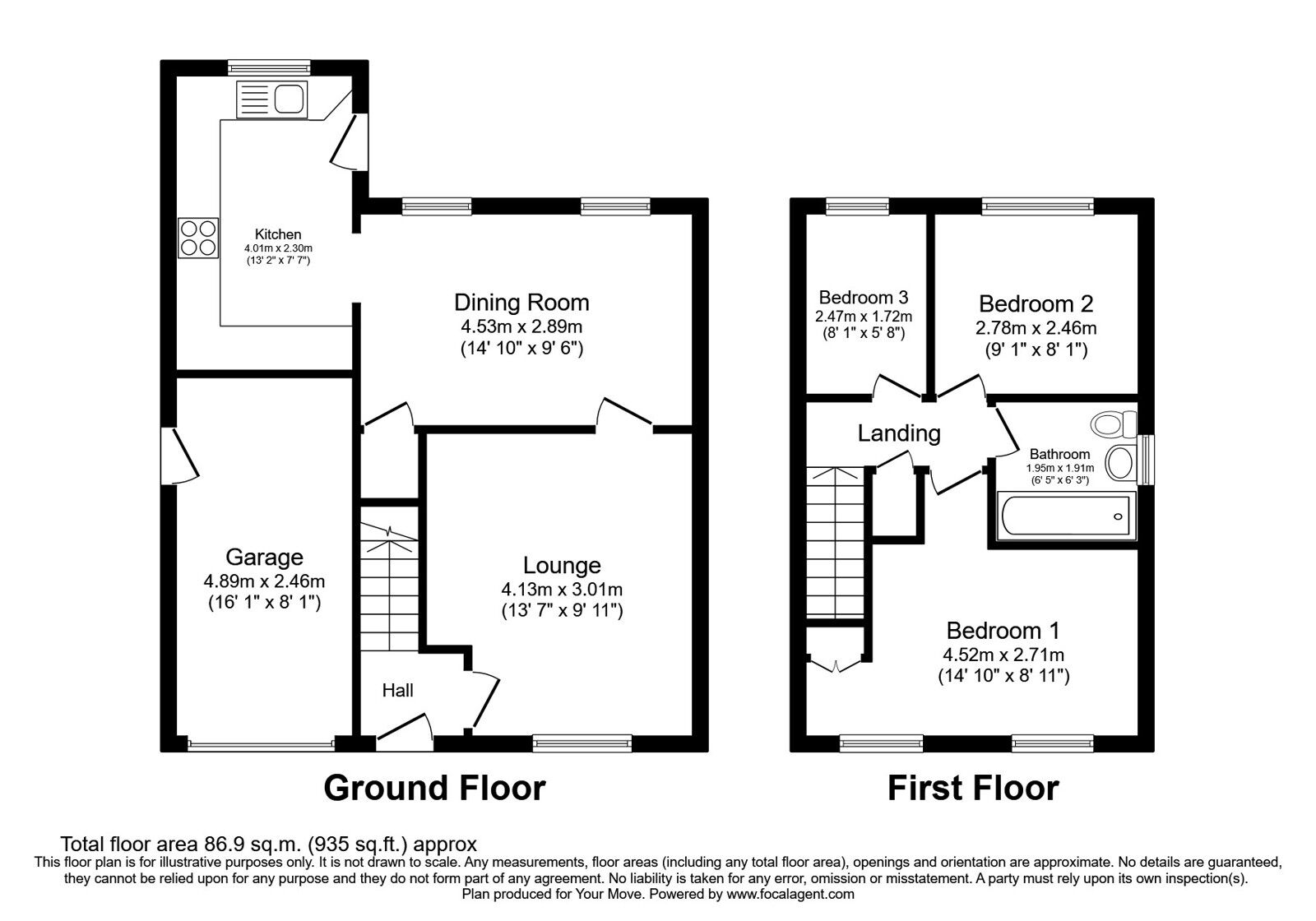 Floorplan of 3 bedroom Detached House for sale, Troon Court, Perton, Staffordshire, WV6