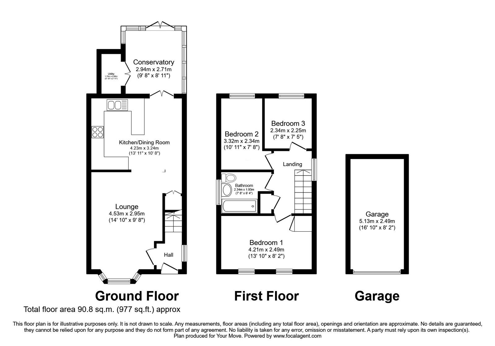 Floorplan of 3 bedroom Detached House for sale, Gibson Road, Perton, Staffordshire, WV6