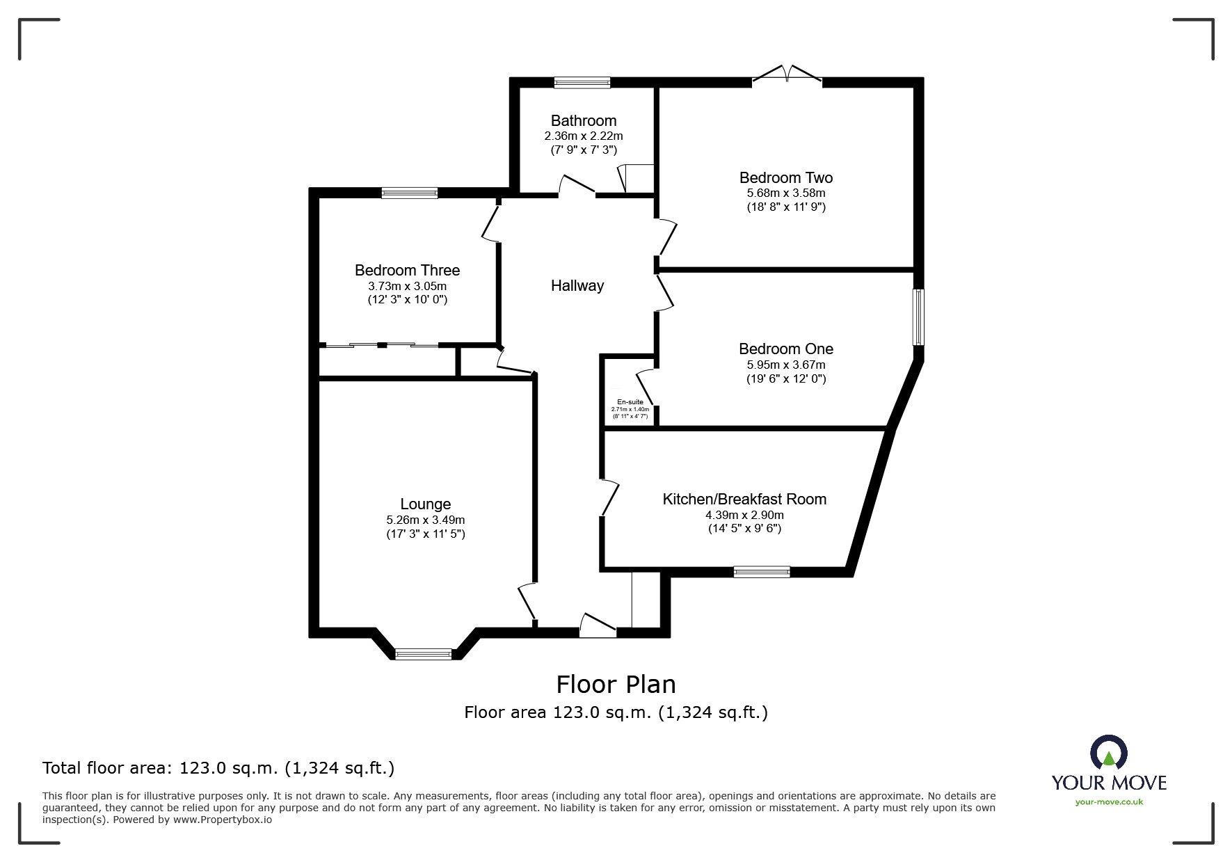 Floorplan of 3 bedroom Detached Bungalow to rent, Pugin Close, Wolverhampton, Staffordshire, WV6