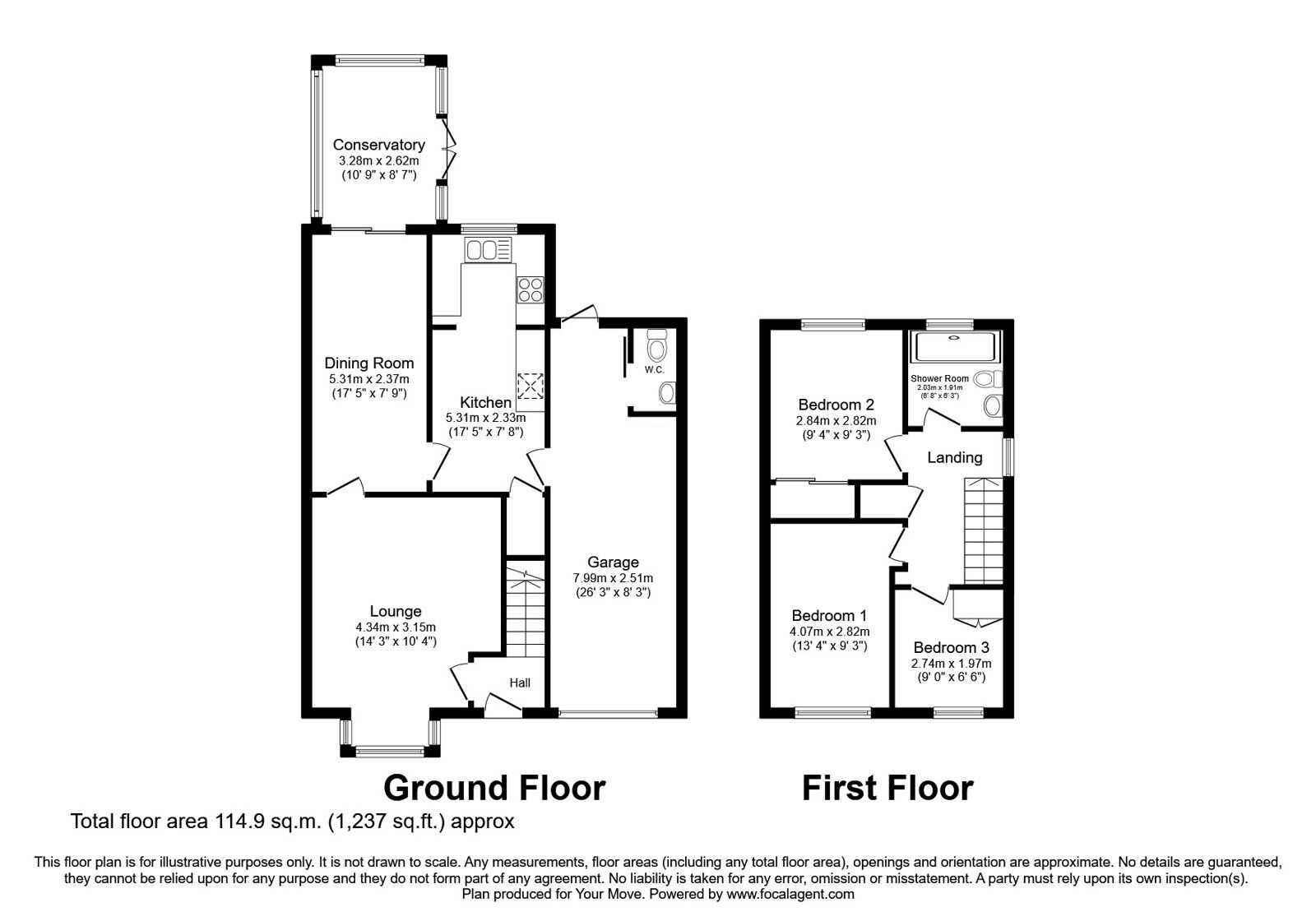 Floorplan of 3 bedroom Detached House for sale, Bowen-Cooke Avenue, Perton, Staffordshire, WV6