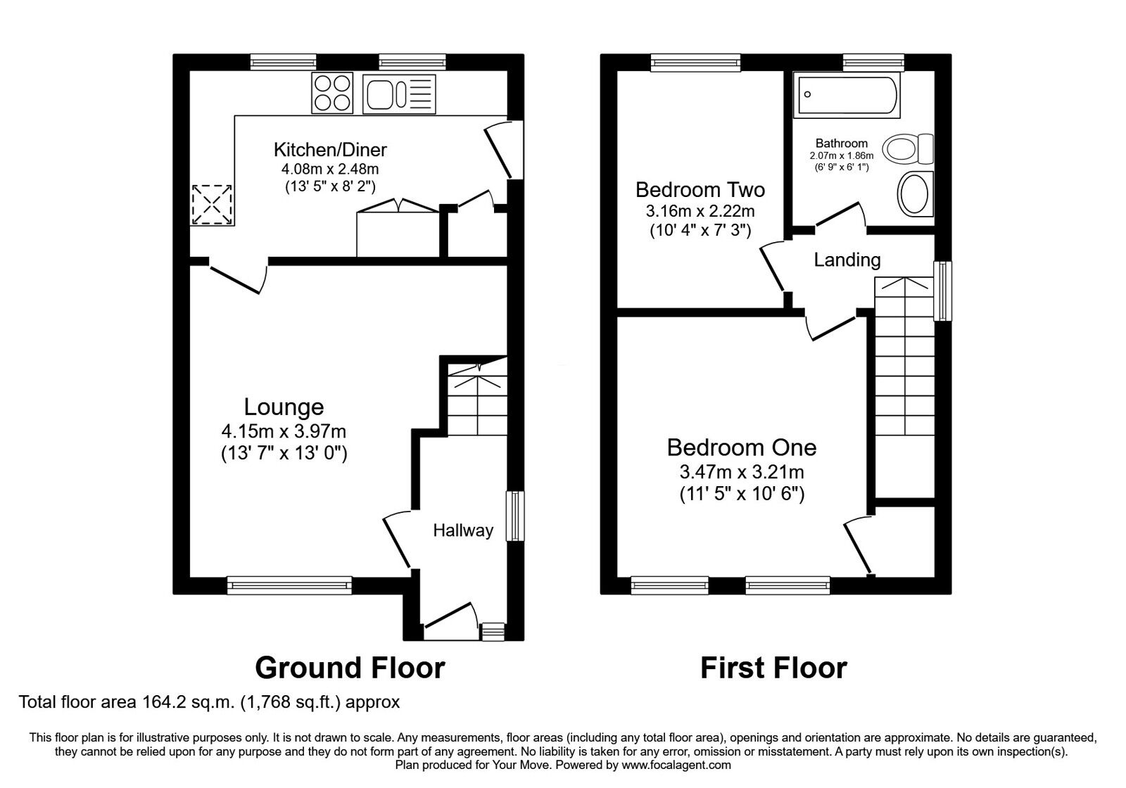 Floorplan of 2 bedroom Semi Detached House for sale, Cornovian Close, Perton Wolverhampton, Staffordshire, WV6