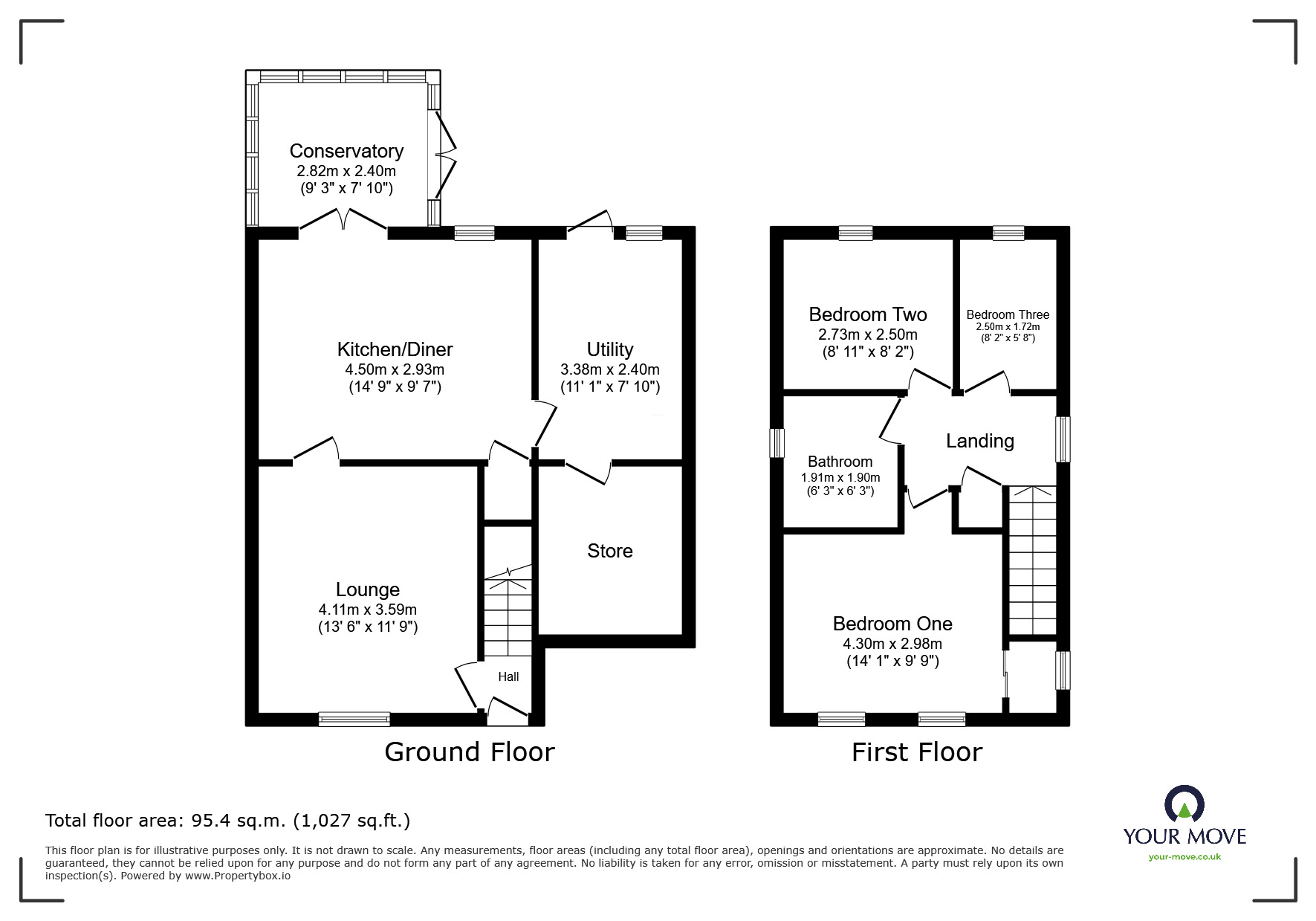 Floorplan of 3 bedroom Link Detached House for sale, St. Andrews Drive, Perton, Staffordshire, WV6