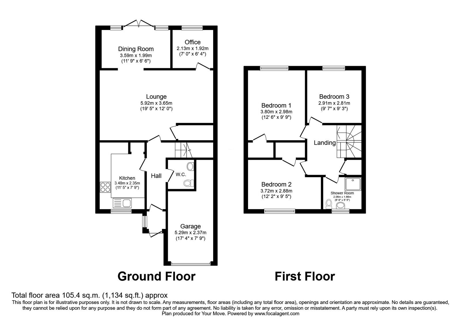 Floorplan of 3 bedroom Semi Detached House for sale, Benson Close, Perton Wolverhampton, Staffordshire, WV6