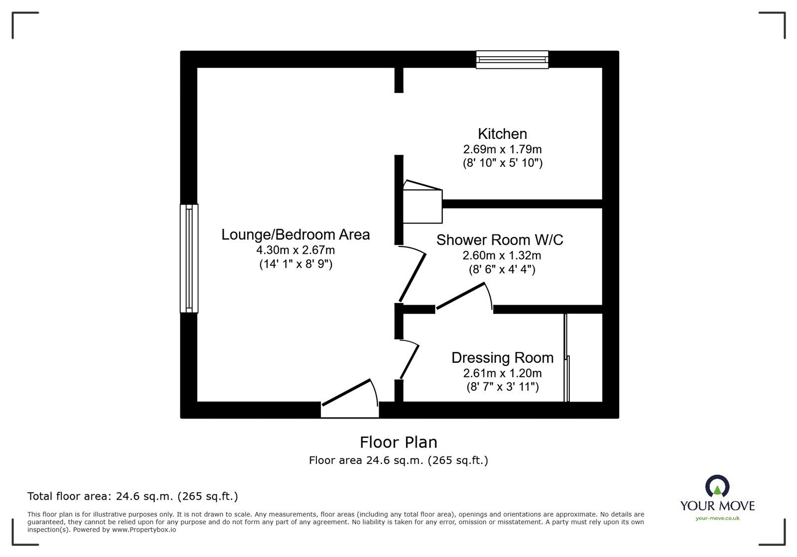 Floorplan of 1 bedroom Flat for sale, Elgin Court, Perton Wolverhampton, Staffordshire, WV6