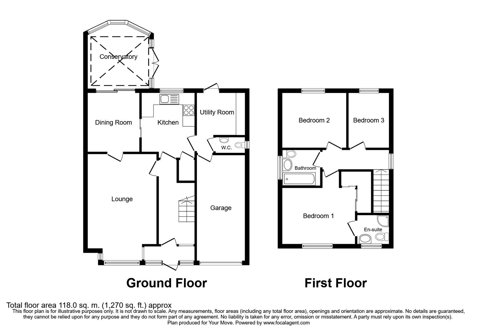 Floorplan of 3 bedroom Detached House for sale, The Paddock, Perton, Staffordshire, WV6