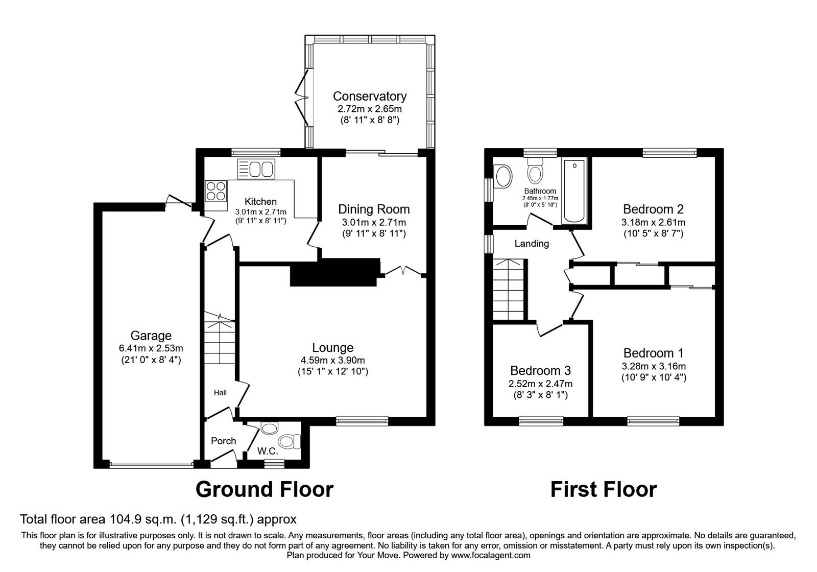Floorplan of 3 bedroom Detached House for sale, Richmond Drive, Perton, Staffordshire, WV6