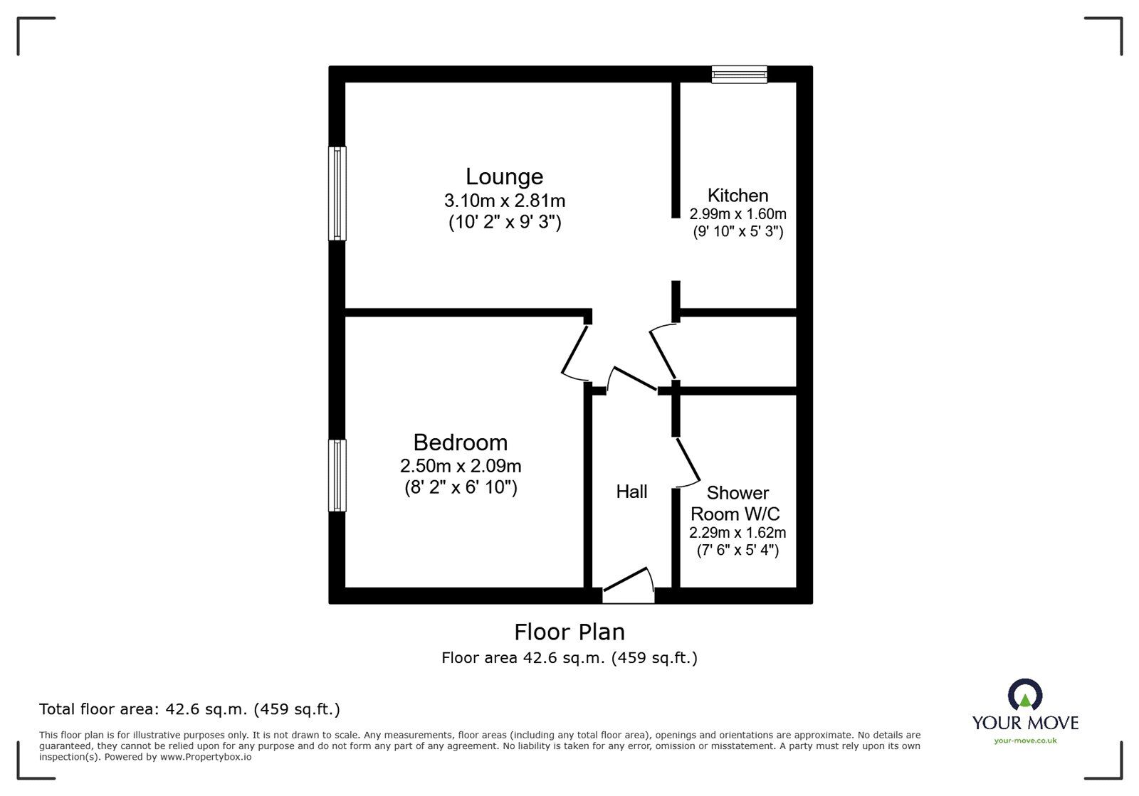 Floorplan of 1 bedroom Flat for sale, Bader Road, Perton Wolverhampton, Staffordshire, WV6