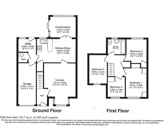 Floorplan of 4 bedroom Detached House for sale, St. Andrews Drive, Perton, Staffordshire, WV6