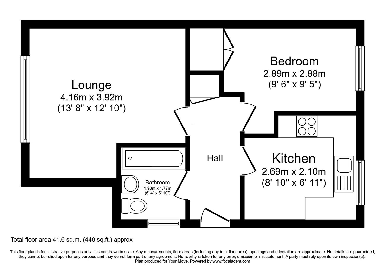 Floorplan of 1 bedroom Flat for sale, Canterbury Drive, Perton, Staffordshire, WV6