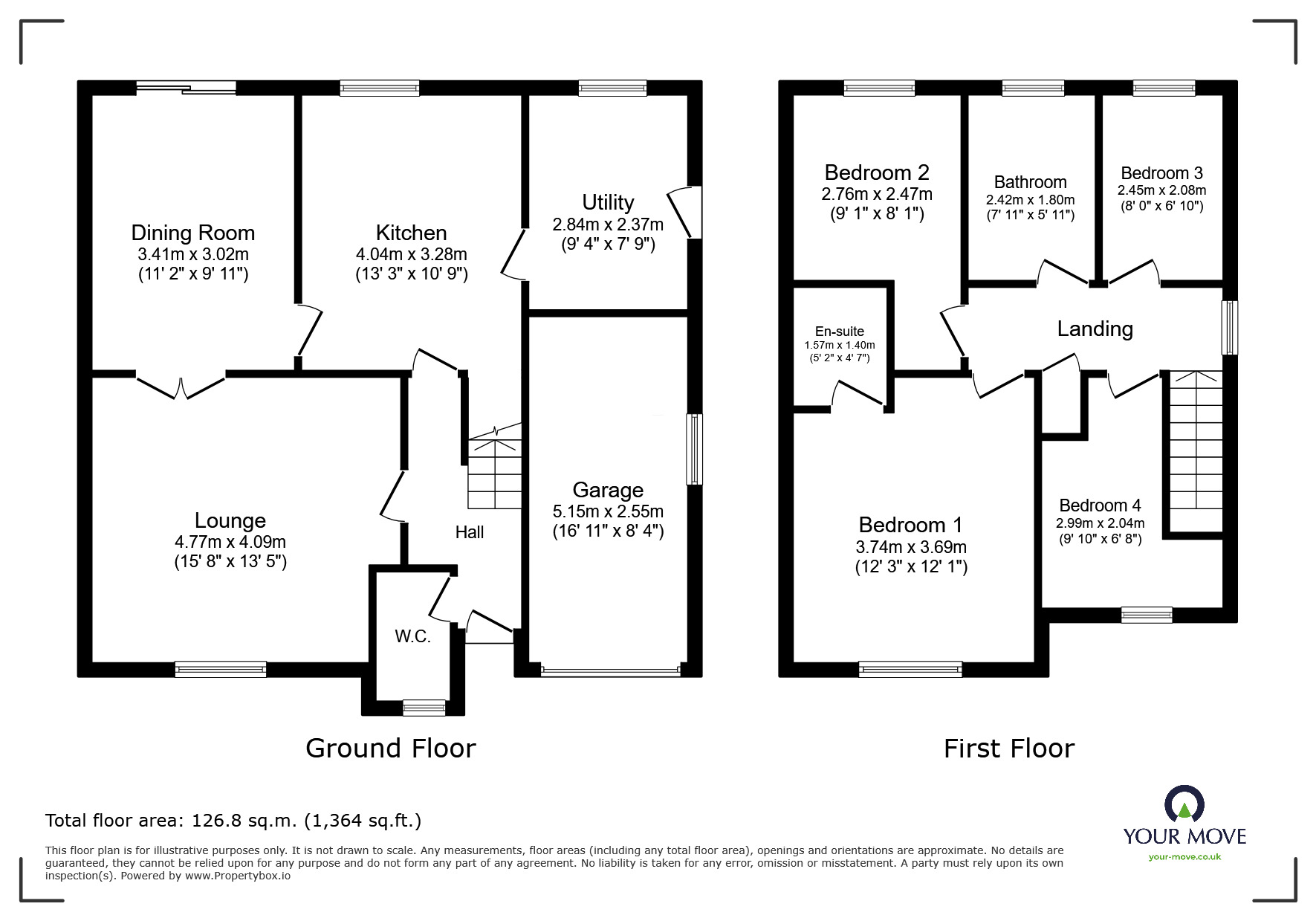 Floorplan of 4 bedroom Detached House for sale, Sunningdale Avenue, Perton, Staffordshire, WV6