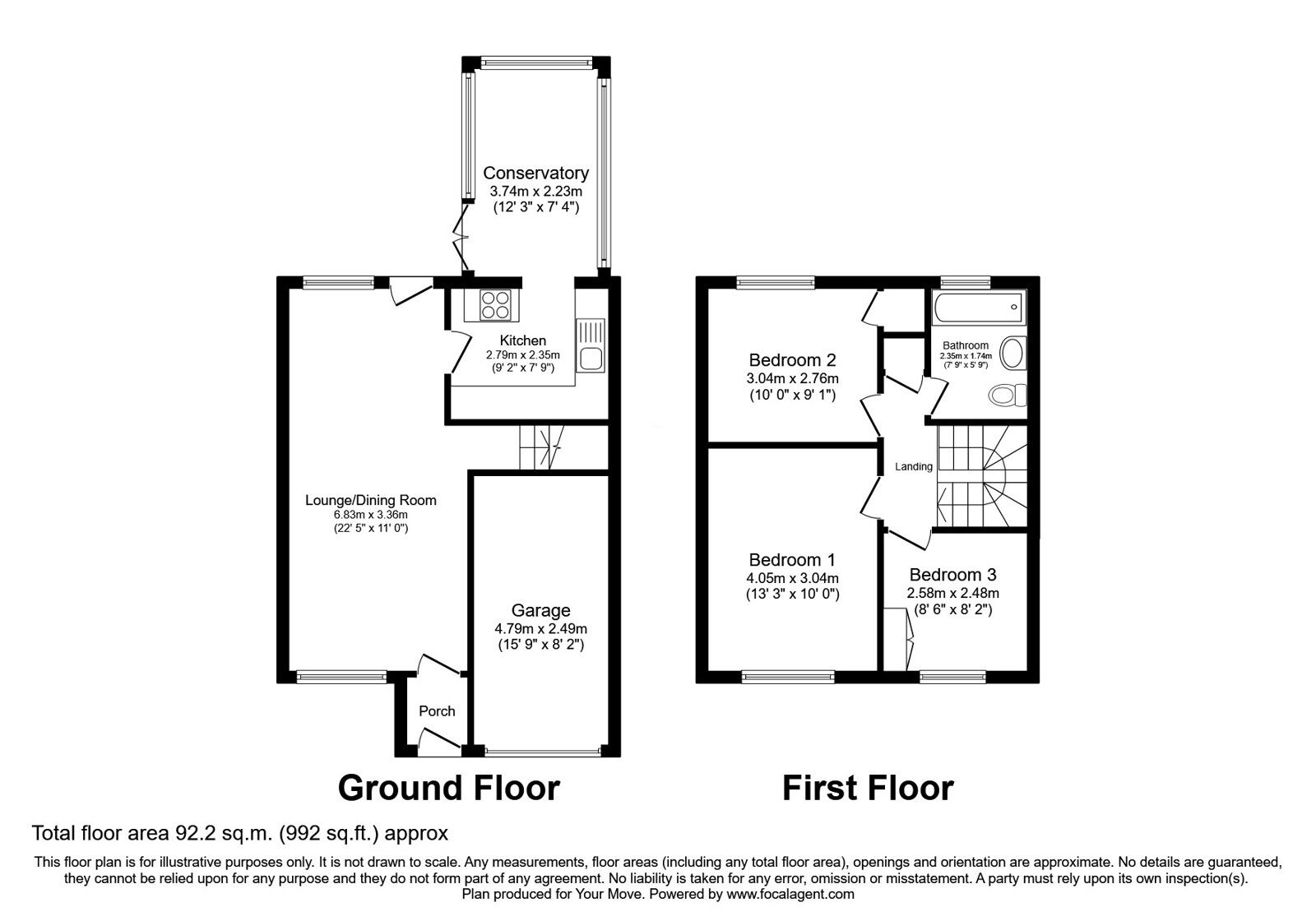 Floorplan of 3 bedroom Semi Detached House for sale, Webb Avenue, Perton, Staffordshire, WV6