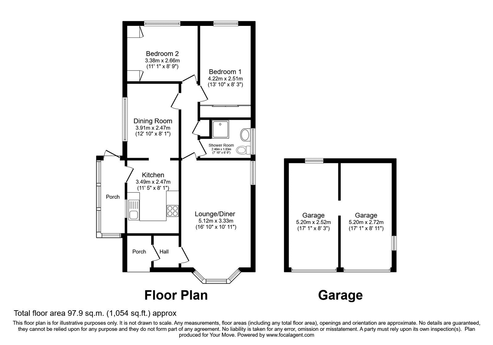 Floorplan of 2 bedroom Detached House for sale, Shackleton Drive, Perton Wolverhampton, Staffordshire, WV6