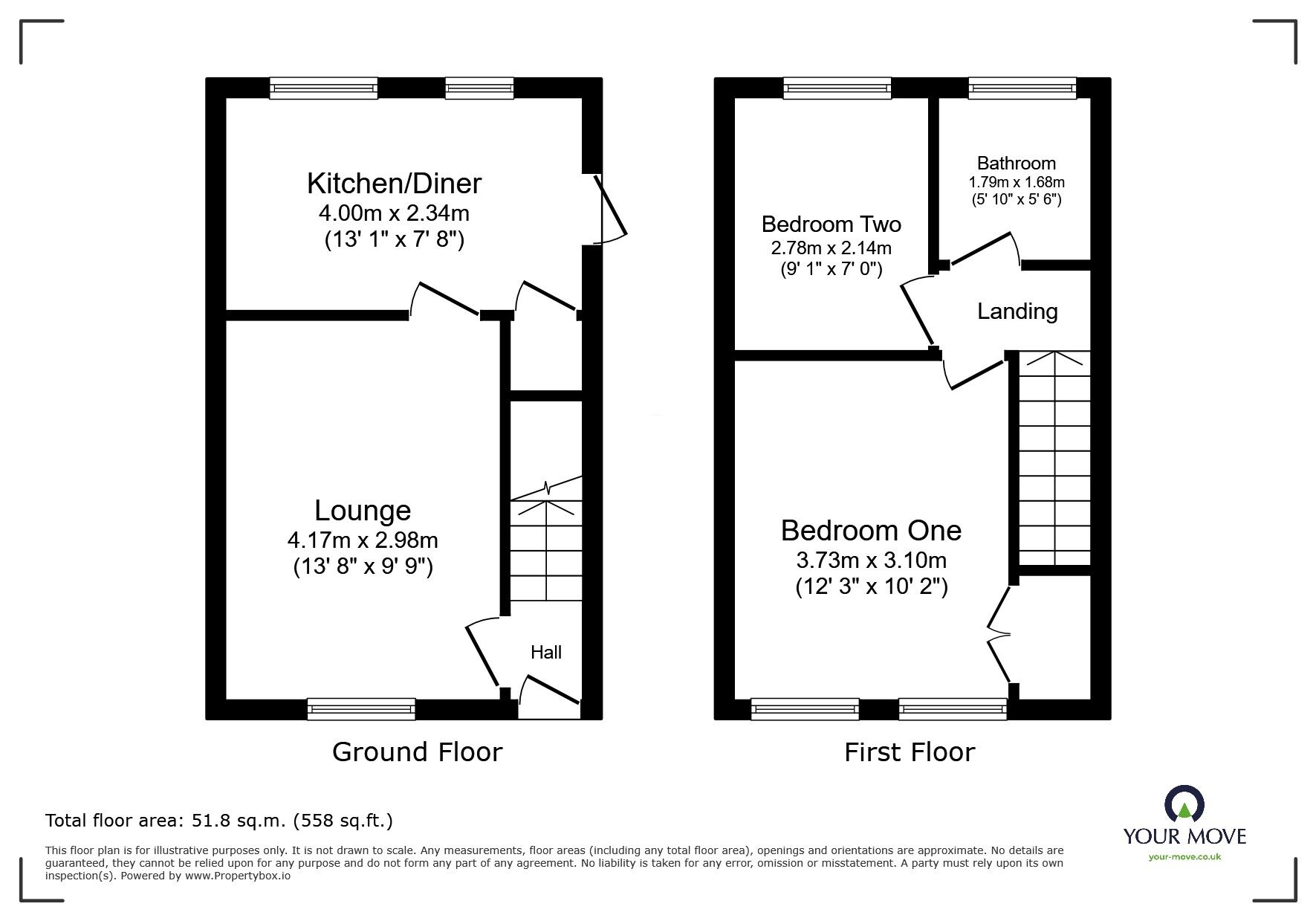Floorplan of 2 bedroom Semi Detached House to rent, Wells Close, Perton, Staffordshire, WV6