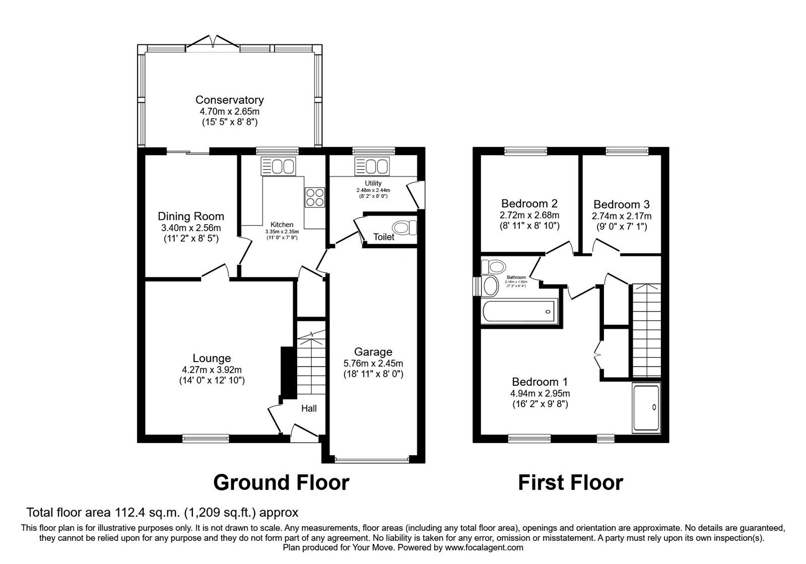 Floorplan of 3 bedroom Detached House for sale, Richmond Drive, Perton, Staffordshire, WV6