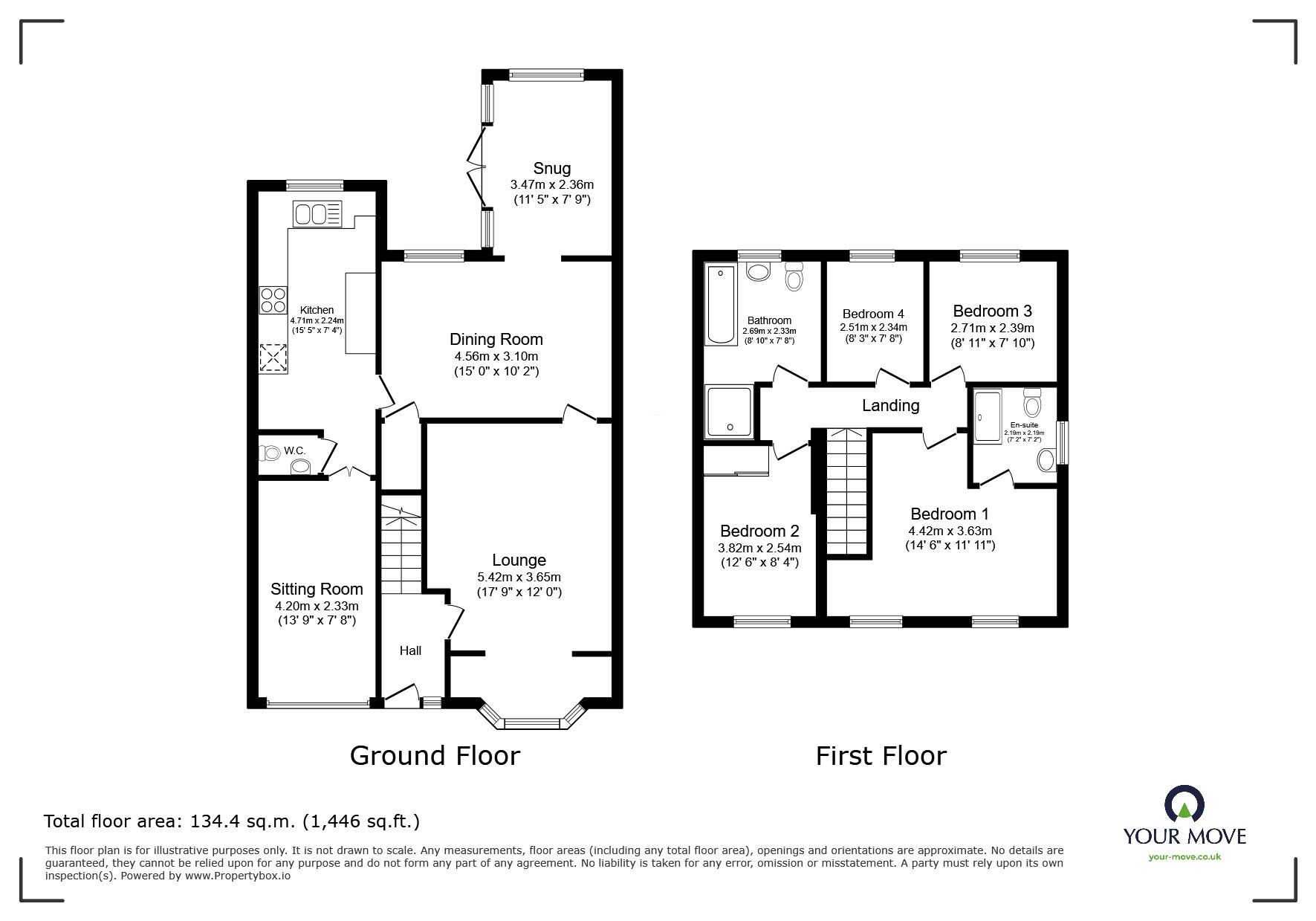Floorplan of 4 bedroom Detached House to rent, Naseby Road, Wolverhampton, Staffordshire, WV6