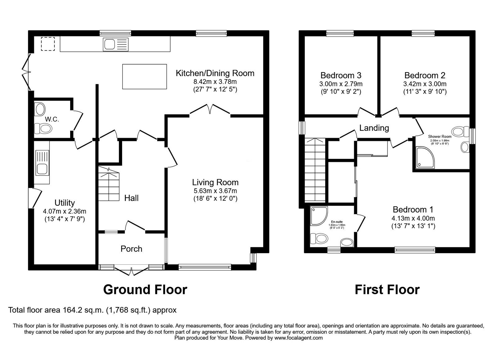 Floorplan of 3 bedroom Detached House for sale, Portrush Road, Perton, Staffordshire, WV6