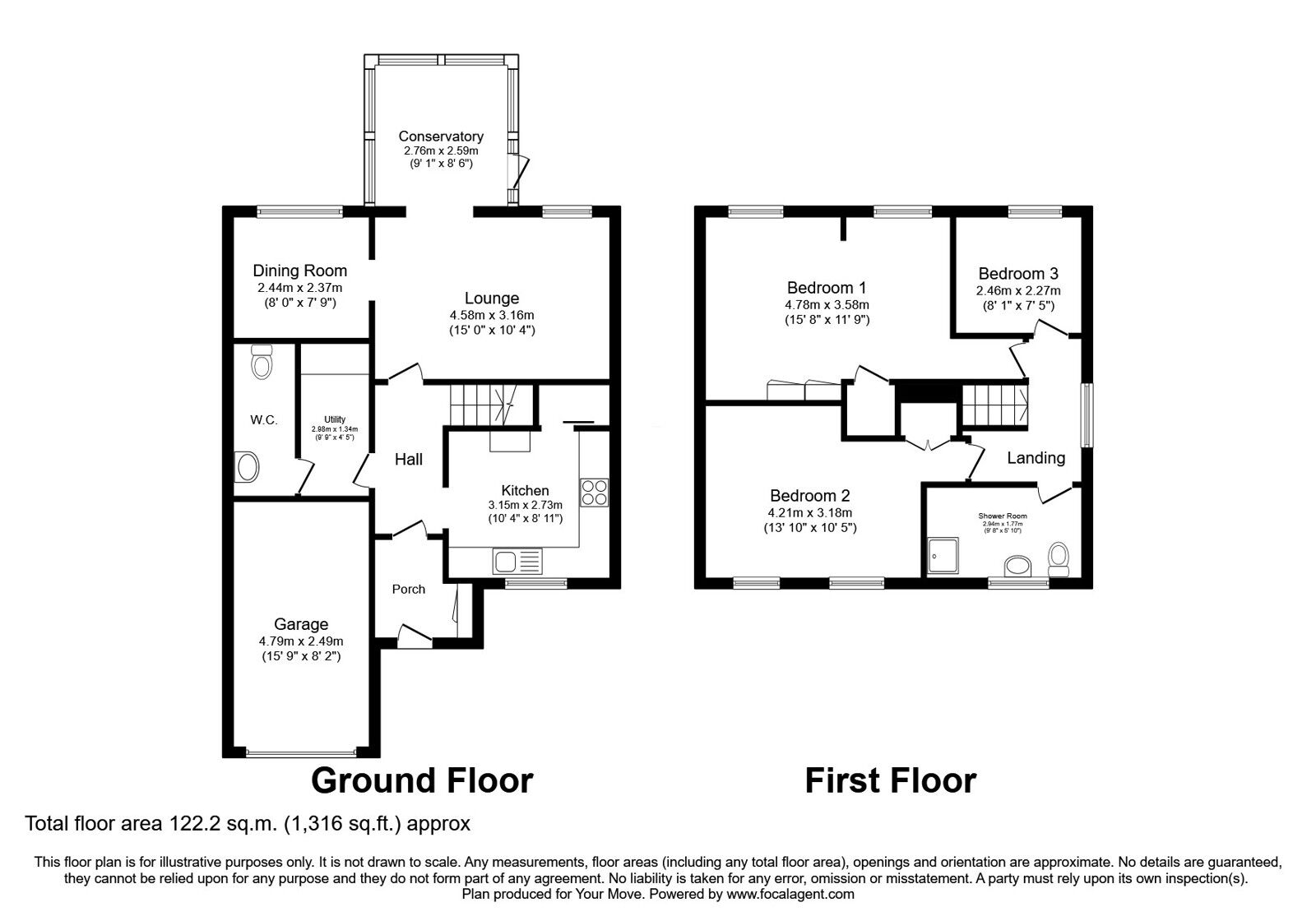Floorplan of 3 bedroom Detached House for sale, Guthrum Close, Perton Wolverhampton, Staffordshire, WV6