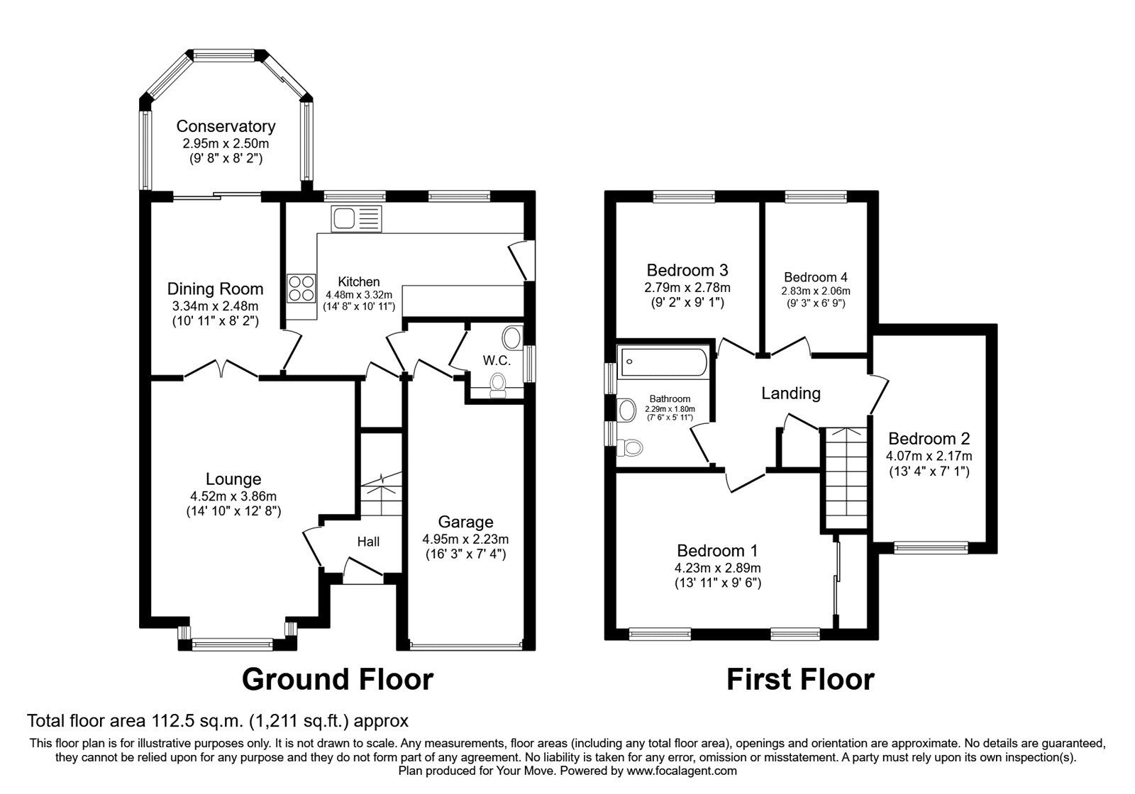 Floorplan of 4 bedroom Detached House for sale, Corfe Close, Perton Wolverhampton, Staffordshire, WV6