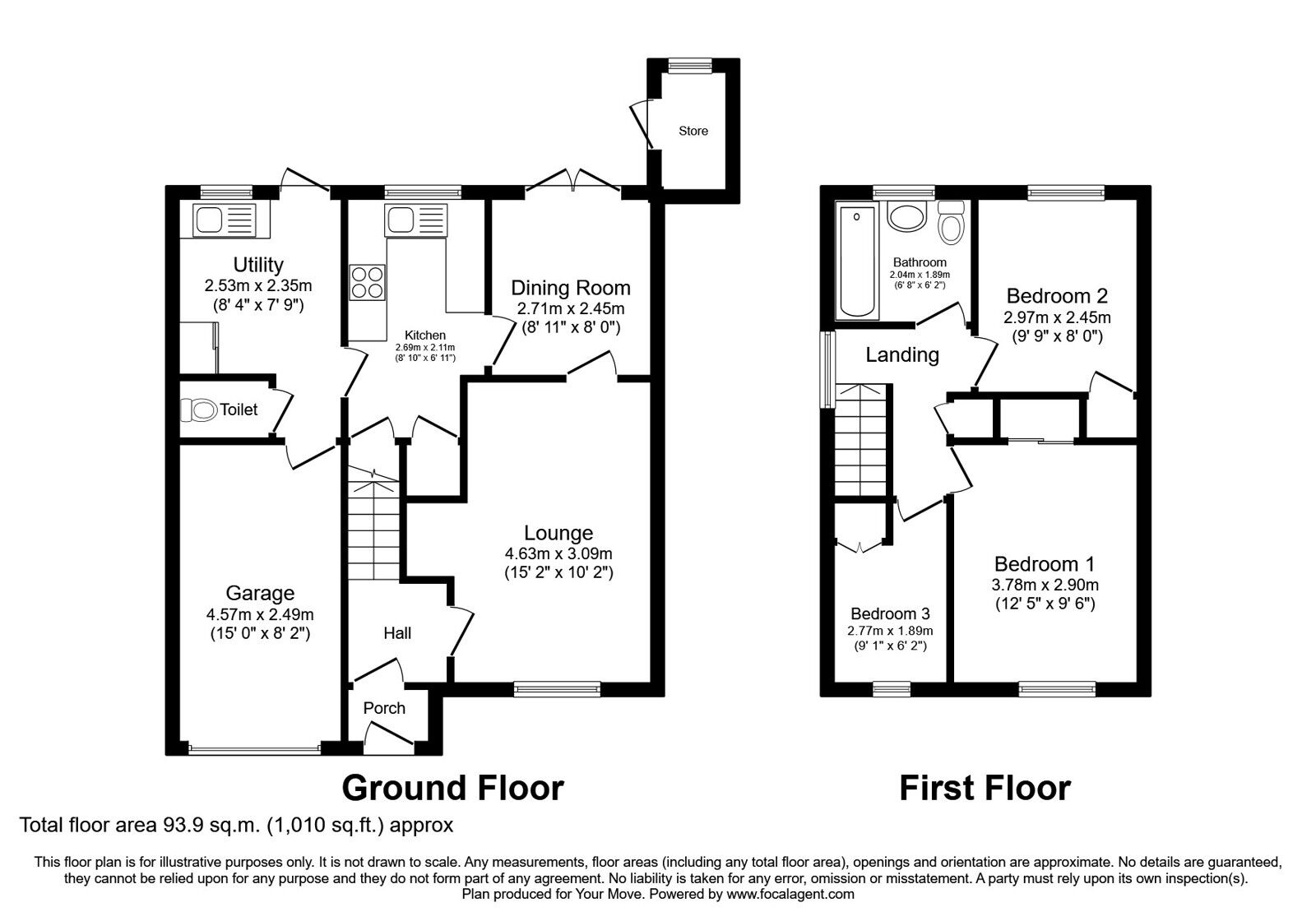 Floorplan of 3 bedroom Detached House for sale, Offas Drive, Wolverhampton, Staffordshire, WV6