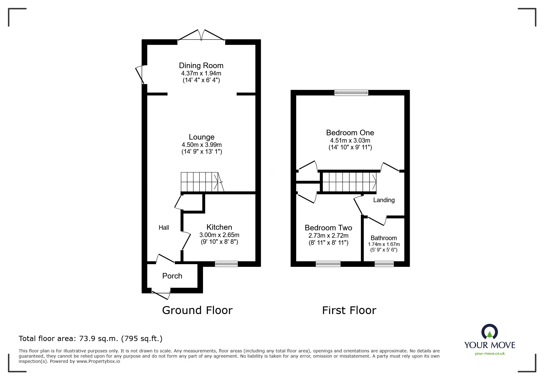 Floorplan of 2 bedroom Semi Detached House for sale, Scampton Close, Perton Wolverhampton, Staffordshire, WV6