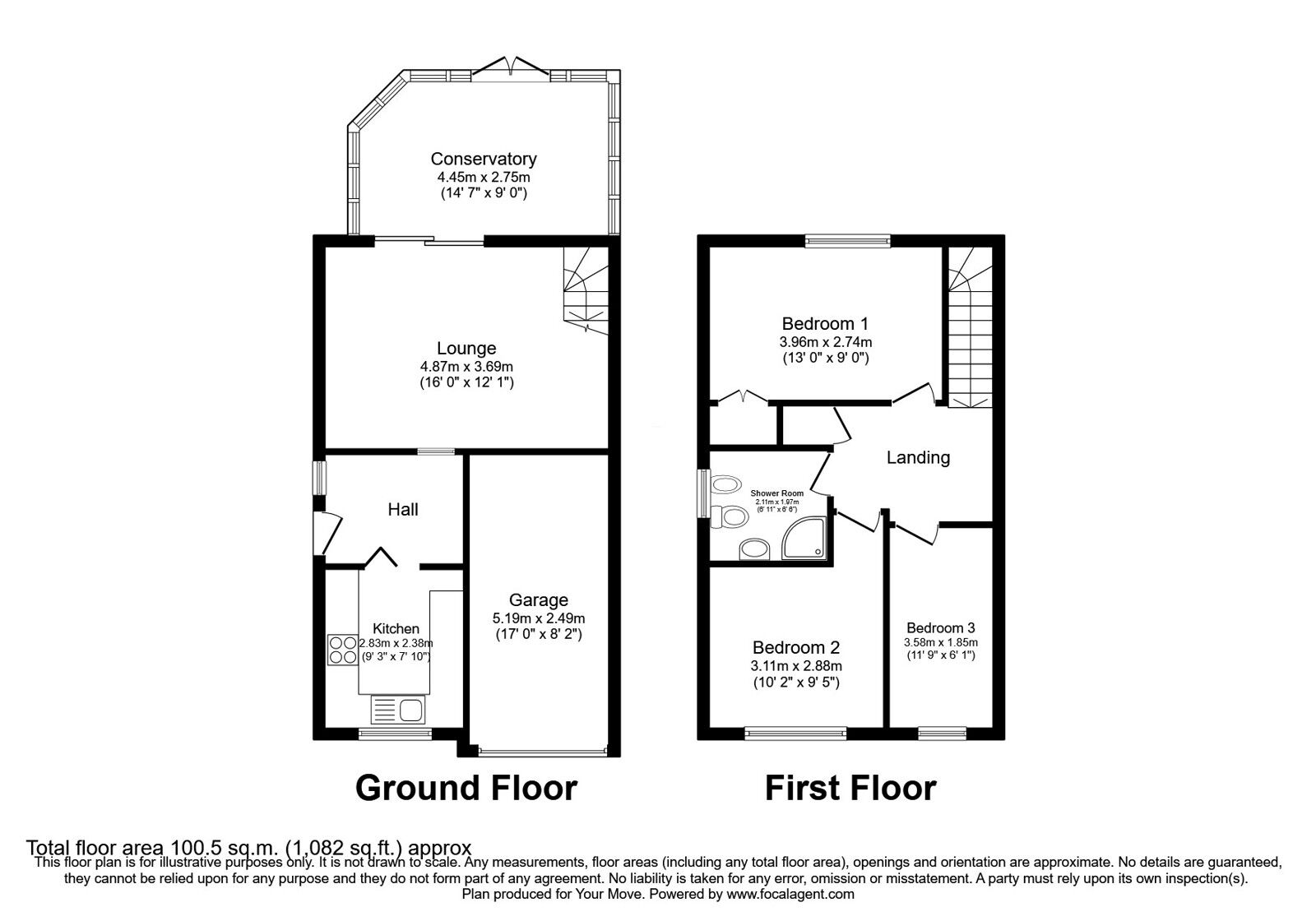 Floorplan of 3 bedroom Semi Detached House for sale, Peverill Road, Perton, Staffordshire, WV6