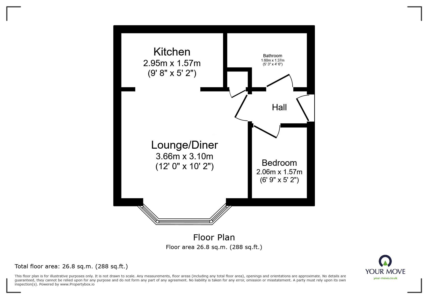 Floorplan of 1 bedroom Flat to rent, Canterbury Drive, Perton, Staffordshire, WV6