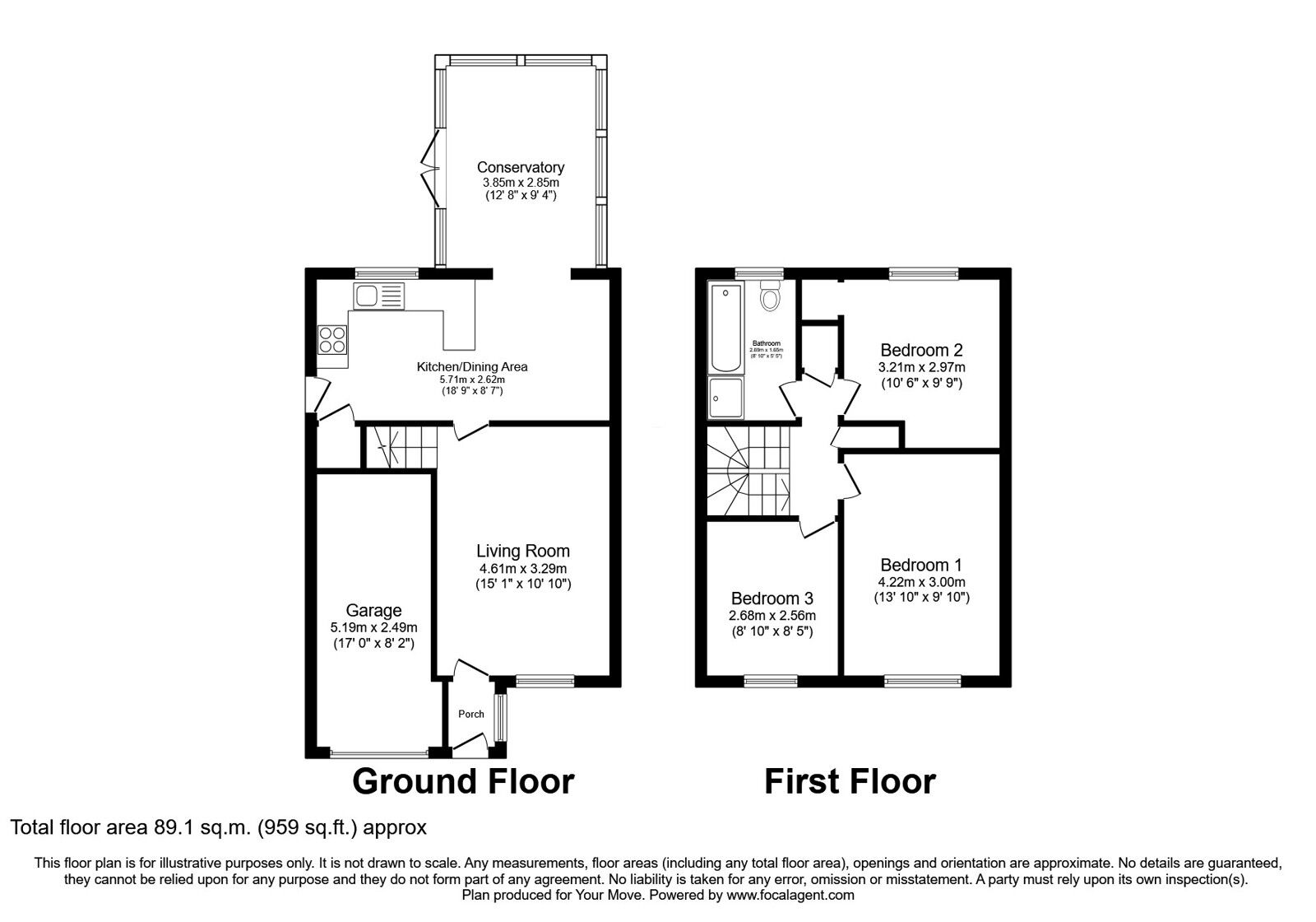 Floorplan of 3 bedroom Semi Detached House for sale, Reynolds Grove, Perton Wolverhampton, Staffordshire, WV6