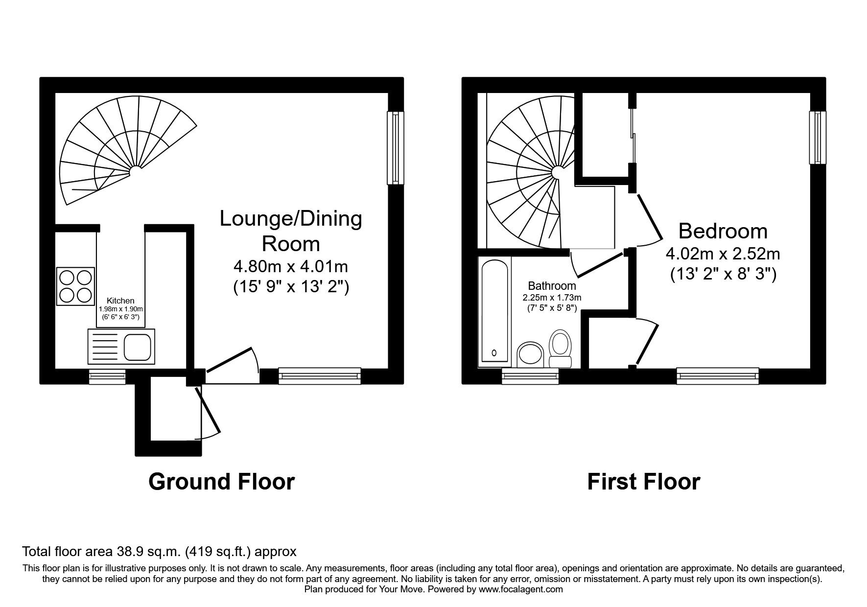 Floorplan of 1 bedroom Semi Detached House for sale, Melrose Drive, Perton Wolverhampton, Staffordshire, WV6
