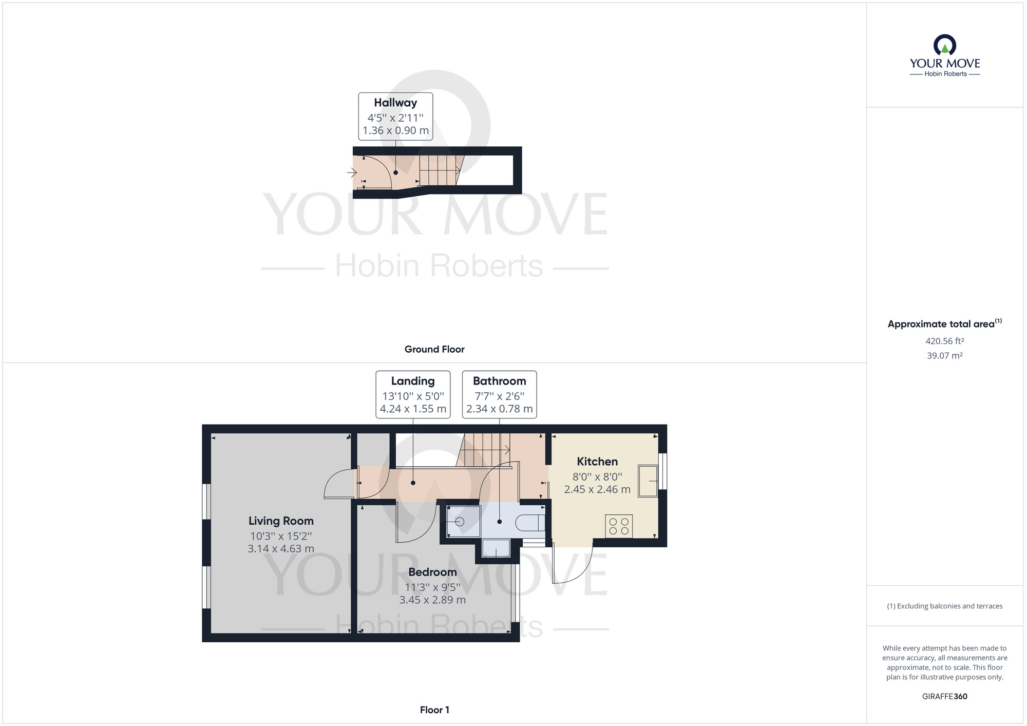 Floorplan of 1 bedroom  Flat to rent, Wellingborough Road, Northampton, NN1