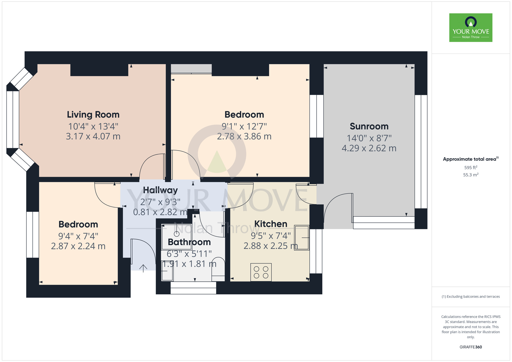 Floorplan of 2 bedroom Semi Detached Bungalow to rent, Charnwood Avenue, Northampton, NN3