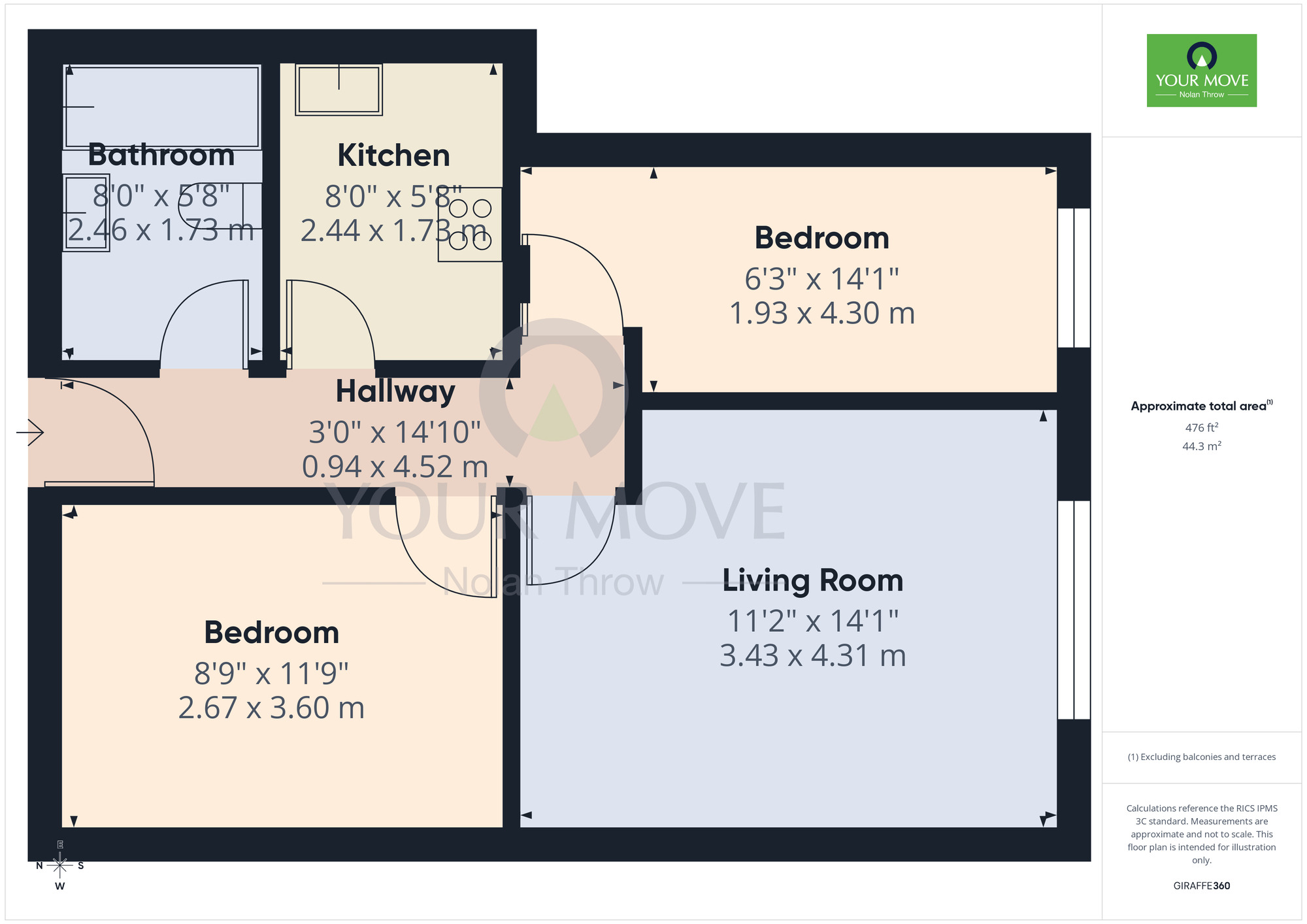 Floorplan of 2 bedroom Flat to rent, Clarke Road, Northampton, NN1