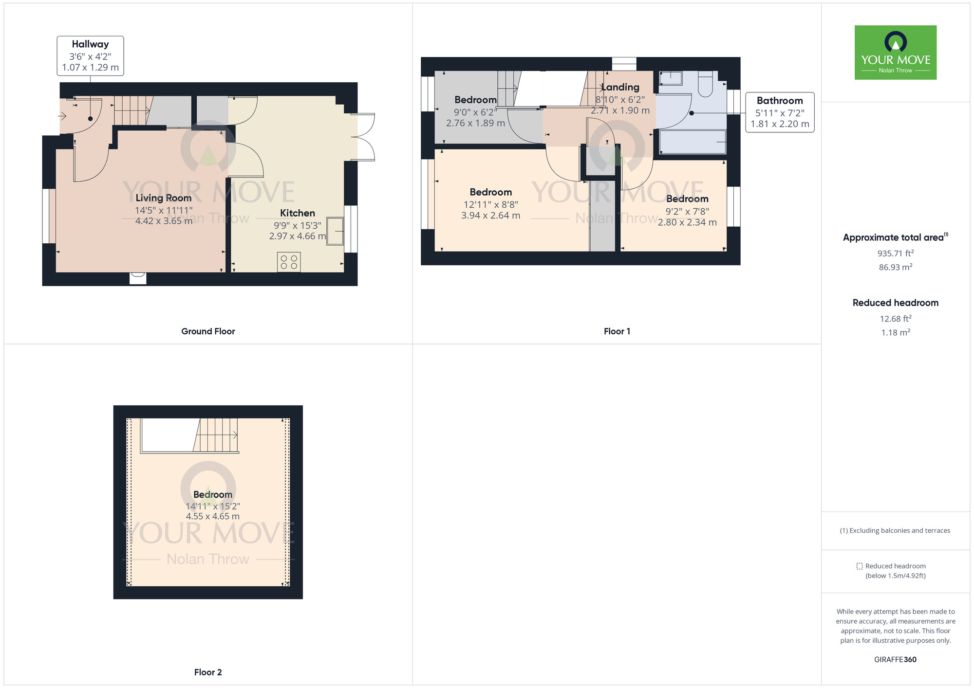 Floorplan of 3 bedroom Mid Terrace House to rent, Wycliffe Road, Northampton, NN1