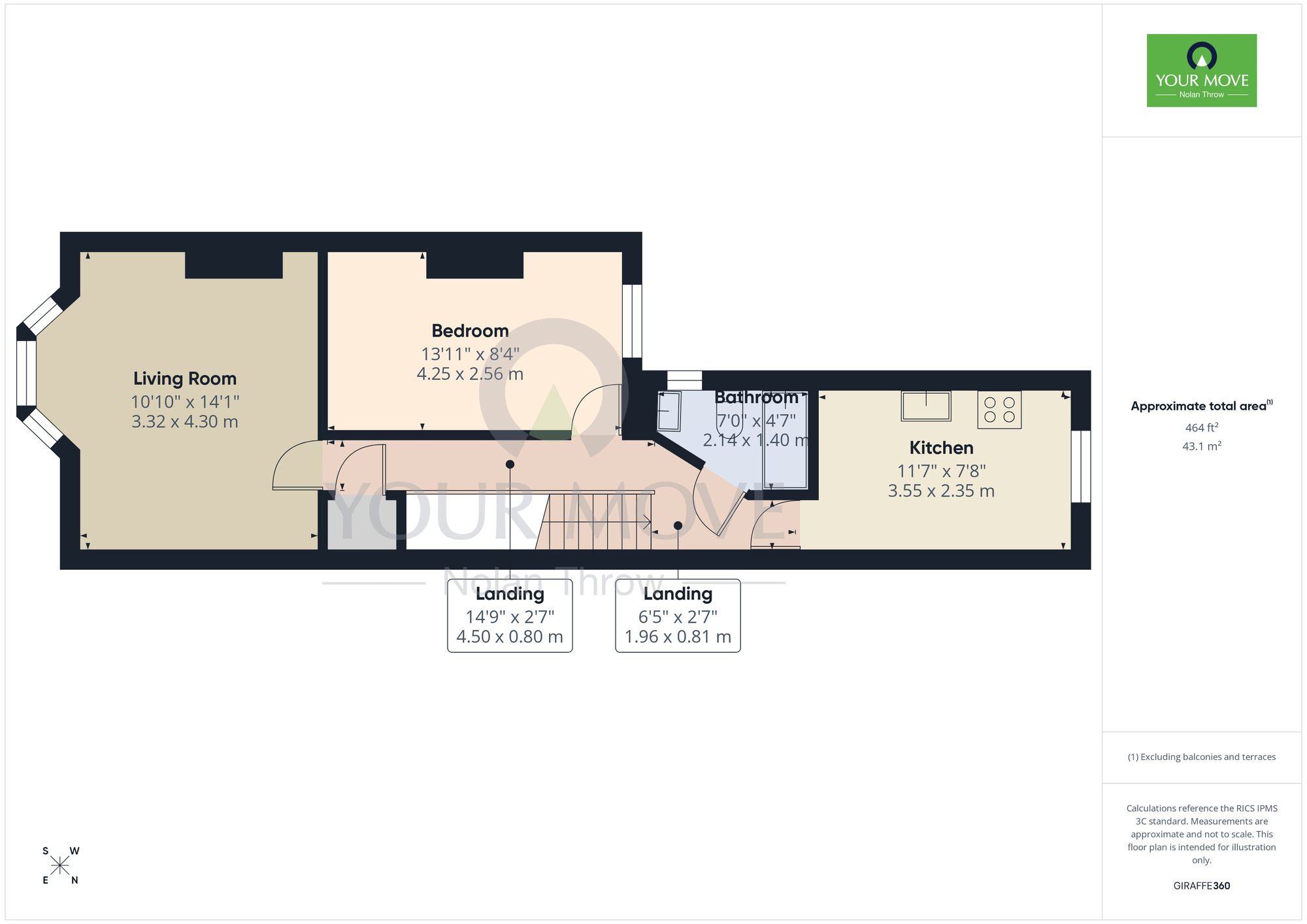 Floorplan of 1 bedroom Flat to rent, Abington Avenue, Abington, Northampton, NN1