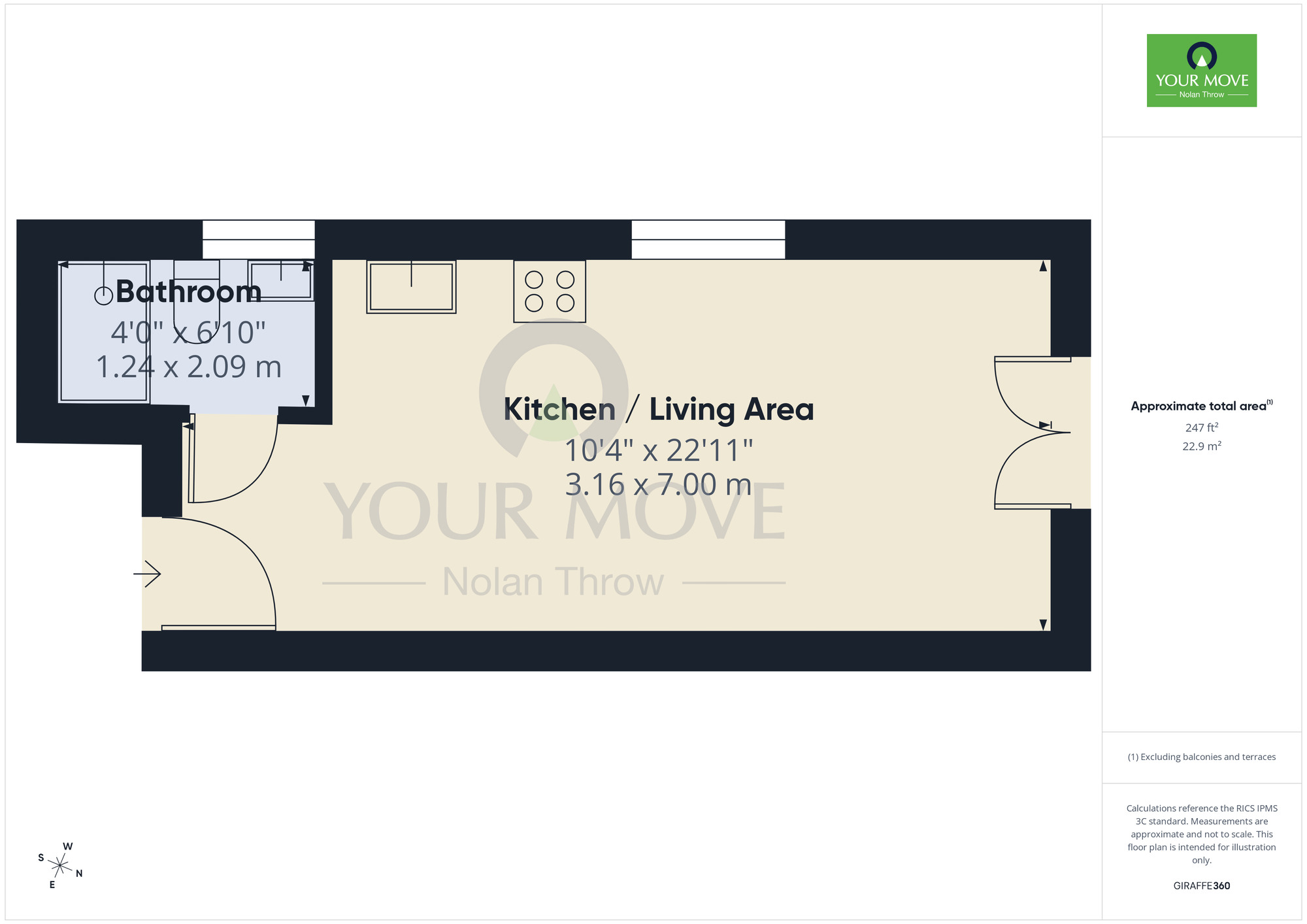 Floorplan of 1 bedroom Flat to rent, Birchfield Road, Abington, Northampton, NN1
