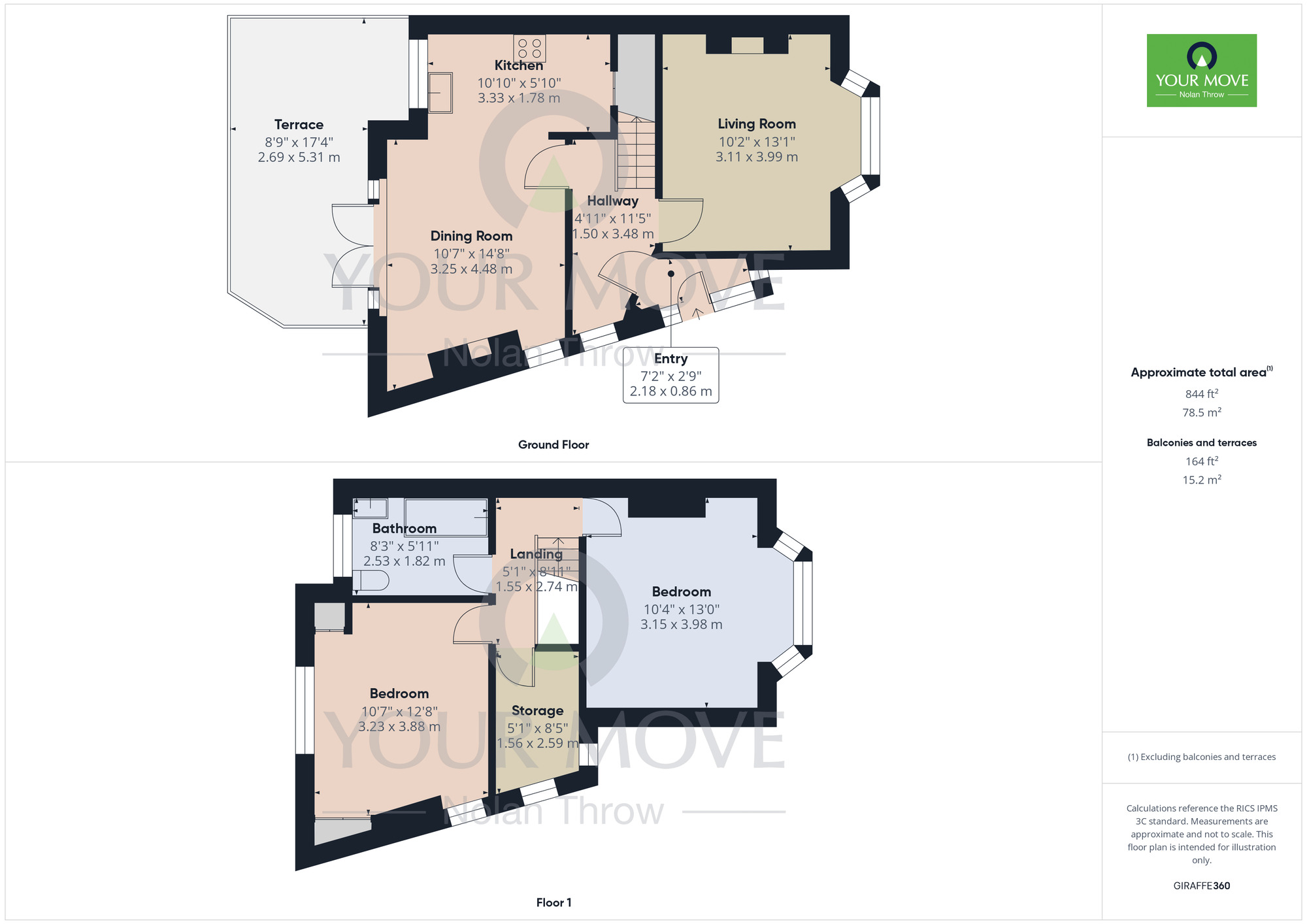 Floorplan of 2 bedroom Mid Terrace House to rent, Monks Hall Road, Abington, Northampton, NN1