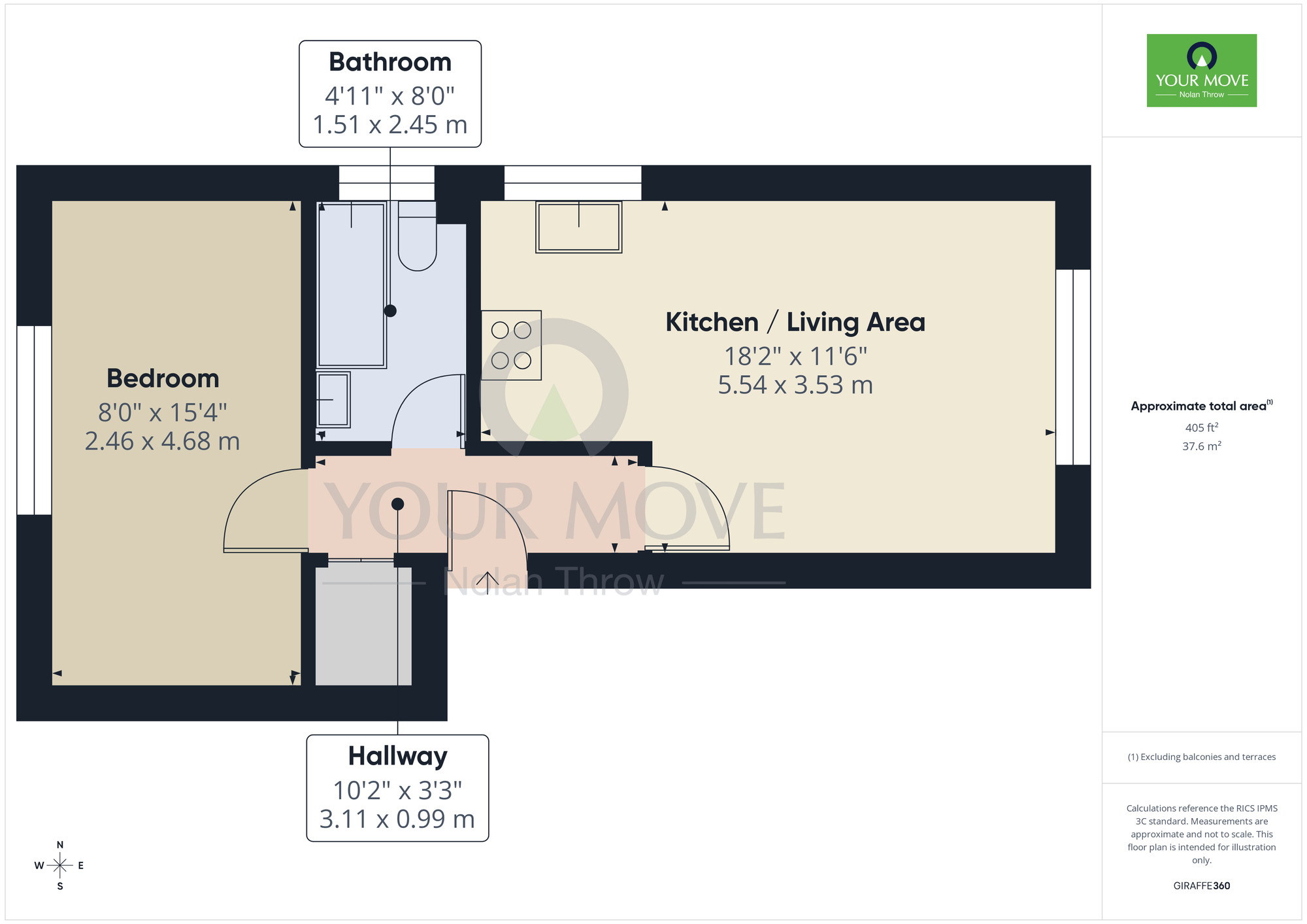 Floorplan of 1 bedroom Flat to rent, Baronson Gardens, Northampton, NN1
