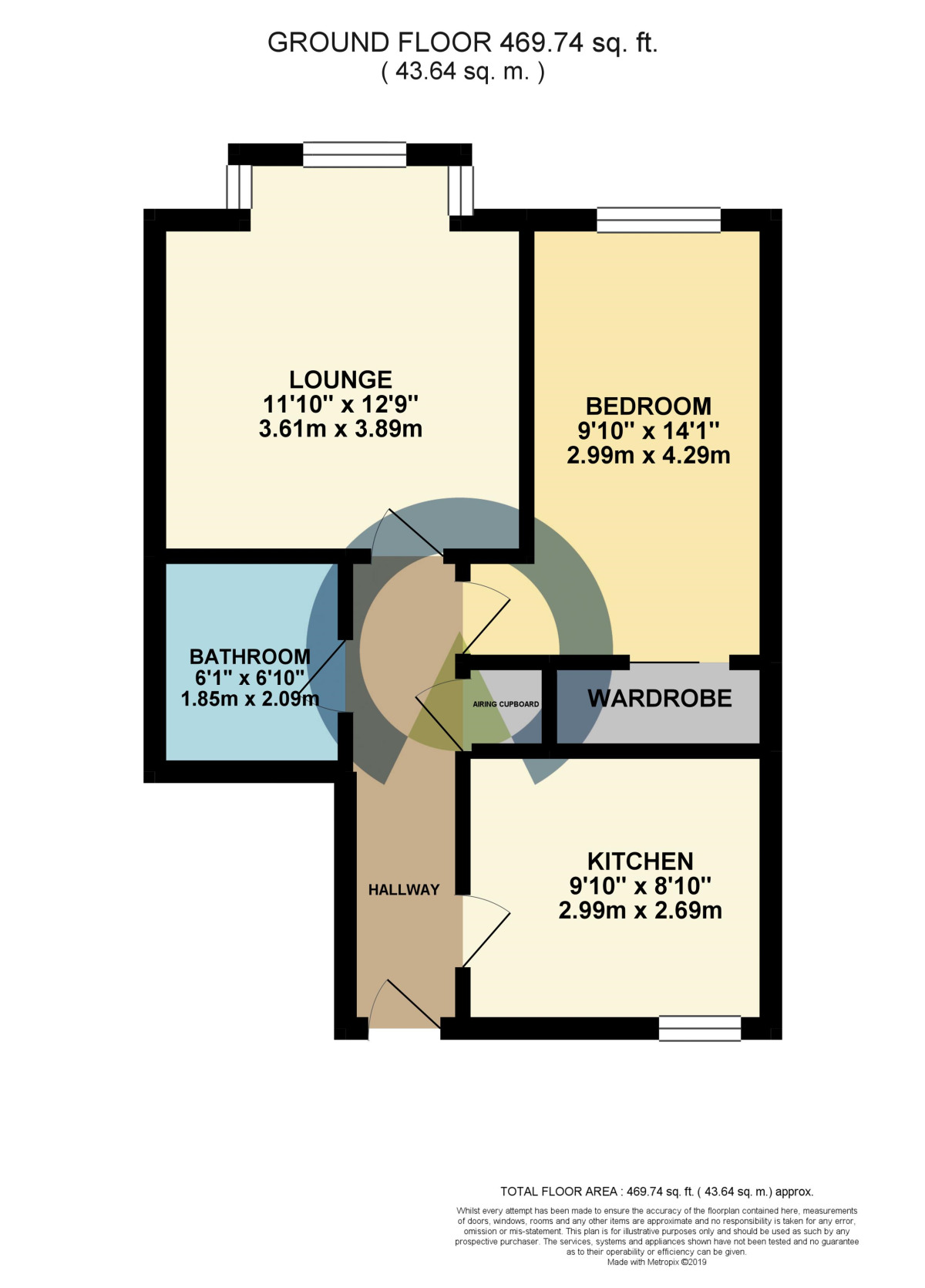 Floorplan of 1 bedroom  Flat to rent, Abington Grove, Northampton, NN1