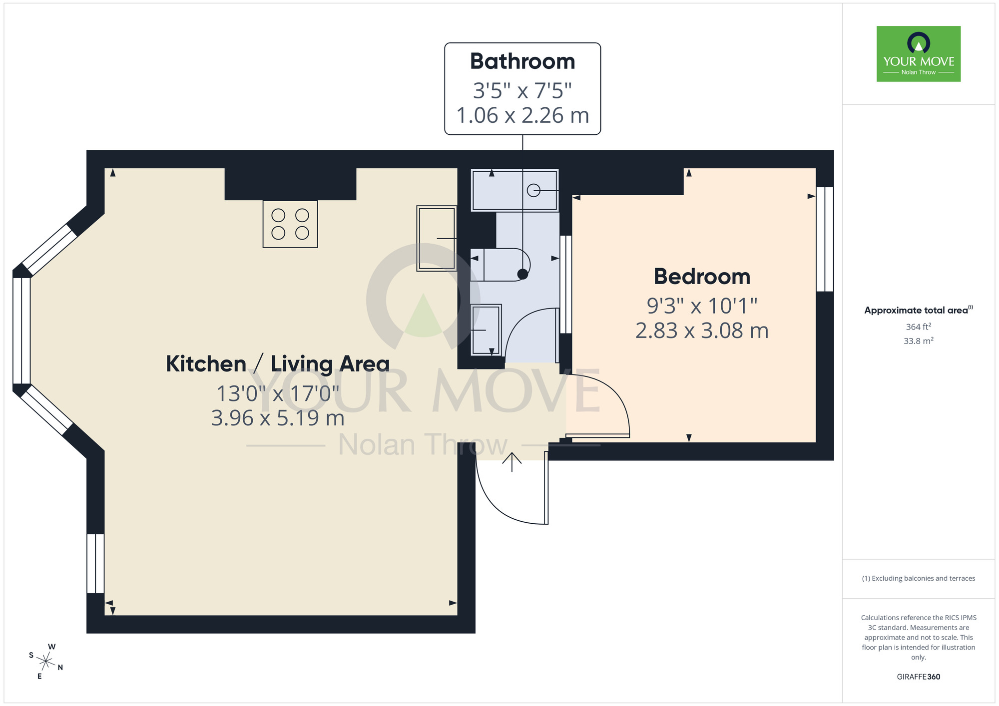 Floorplan of 1 bedroom Flat to rent, Birchfield Road, Northampton, NN1
