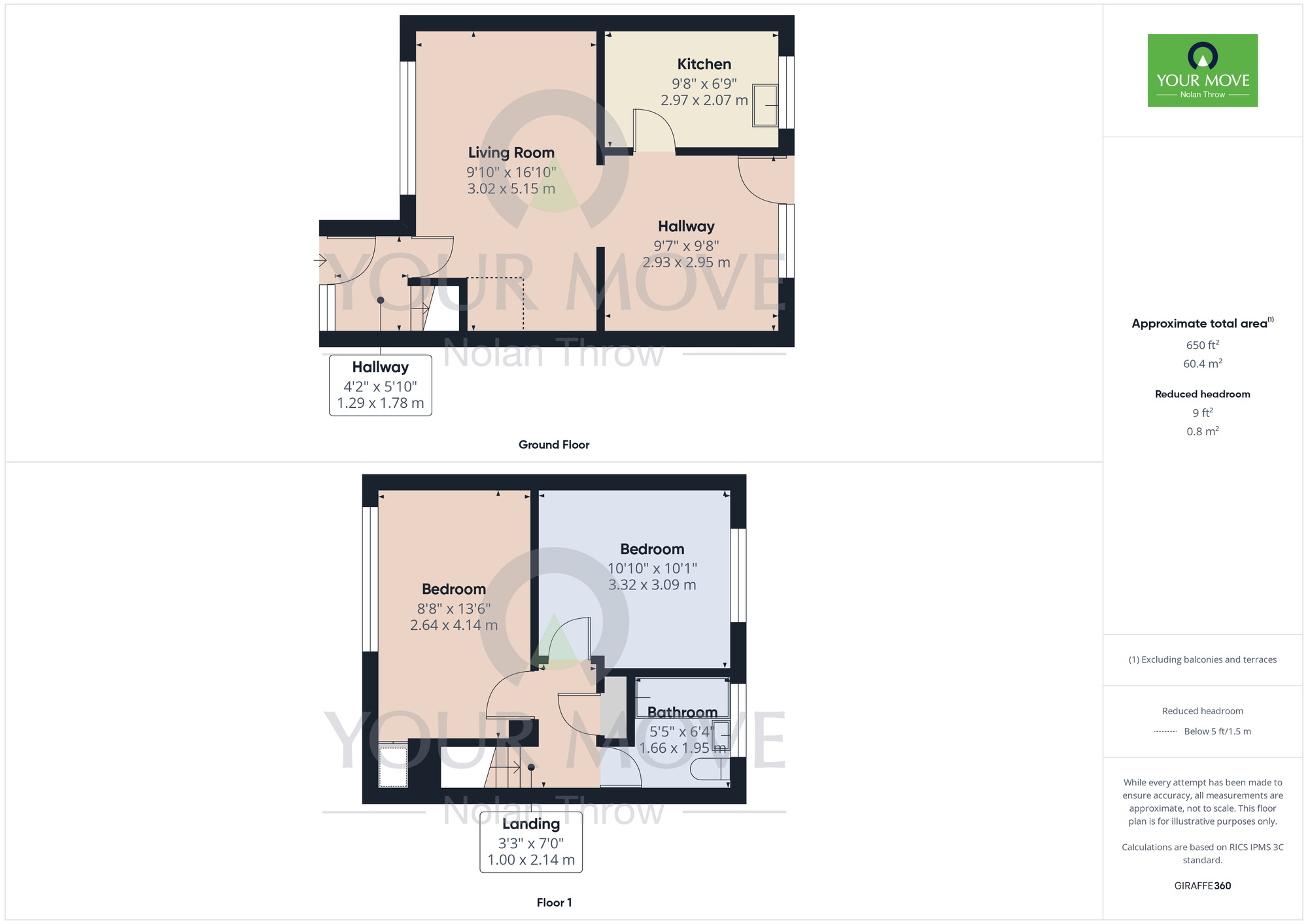 Floorplan of 2 bedroom Mid Terrace House for sale, Greenside, Northampton, NN3