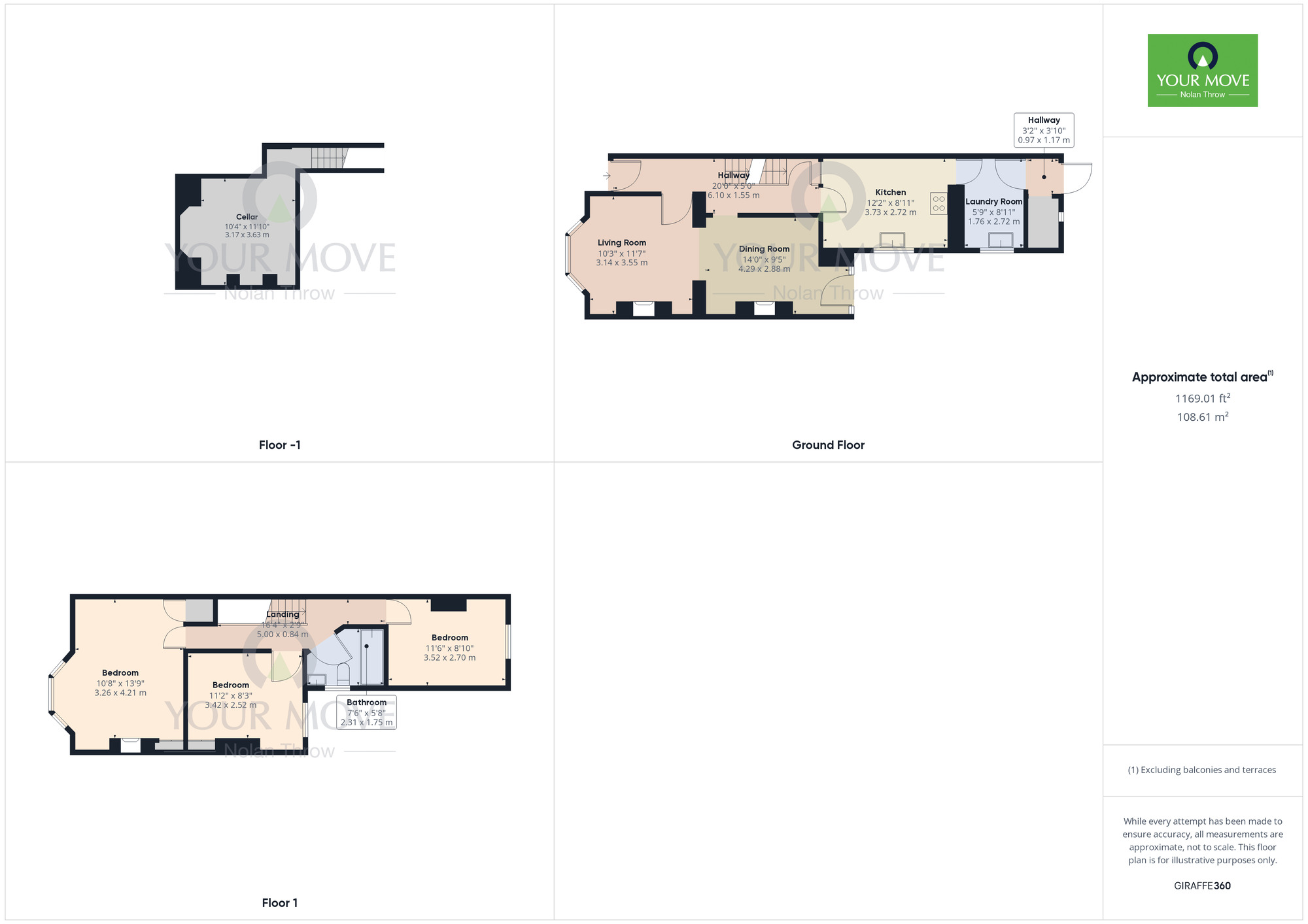 Floorplan of 3 bedroom Mid Terrace House to rent, Albany Road, Abington, Northampton, NN1