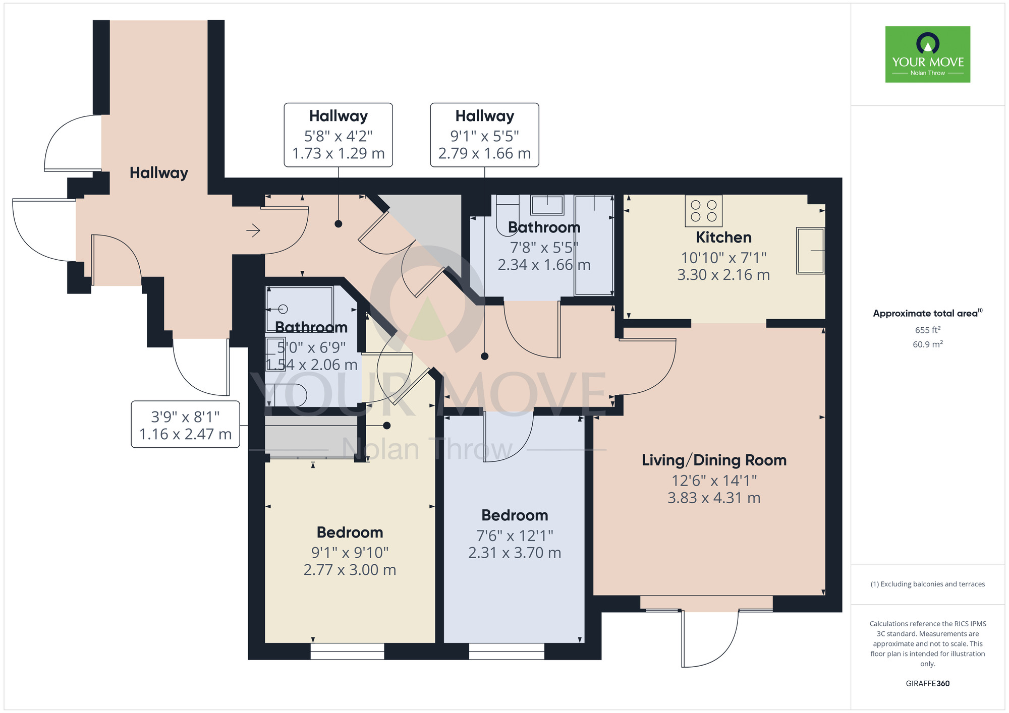 Floorplan of 2 bedroom  Flat to rent, Stimpson Avenue, Abington, Northampton, NN1