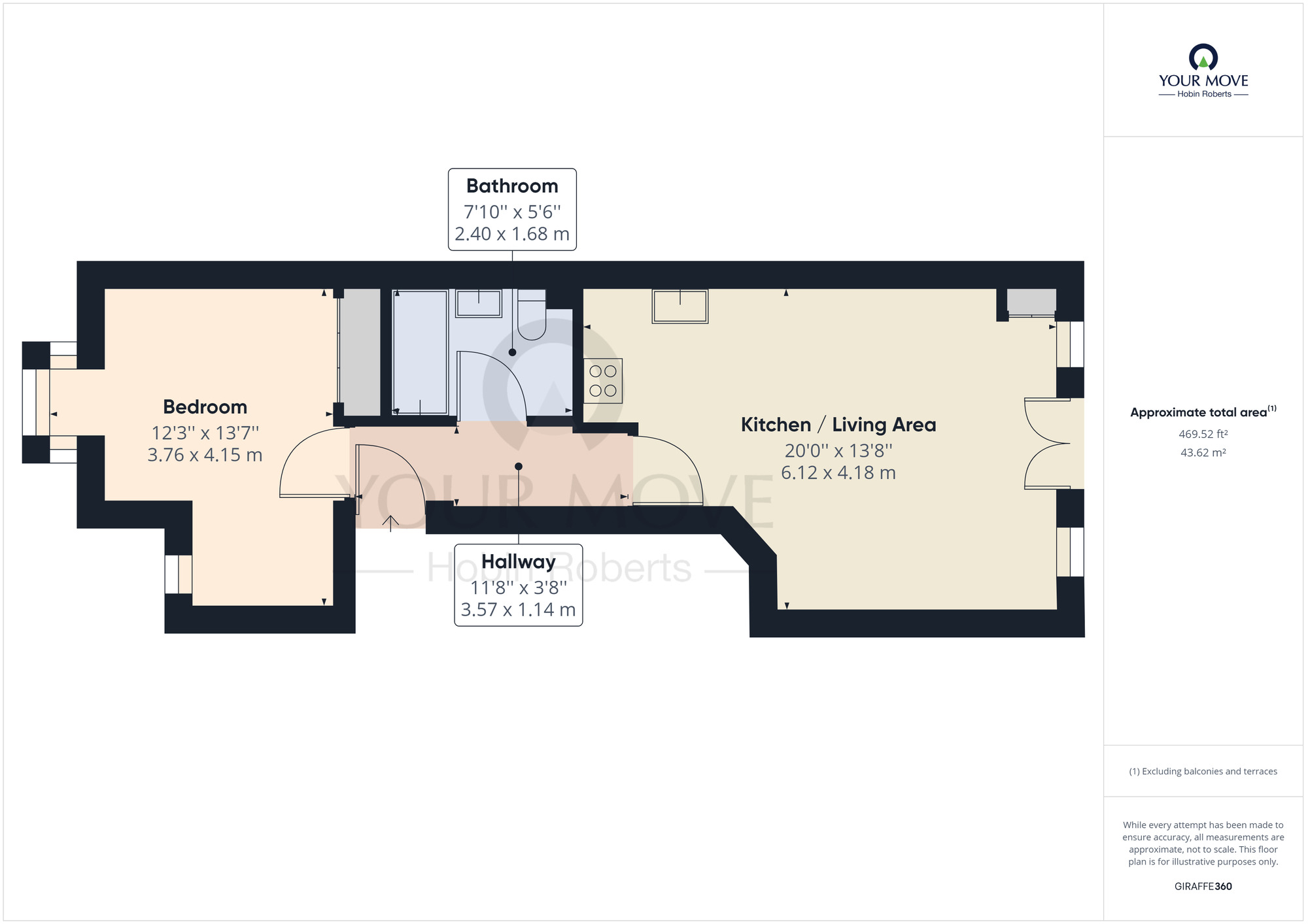 Floorplan of 1 bedroom  Flat to rent, Roe Road, Abington, Northampton, NN1