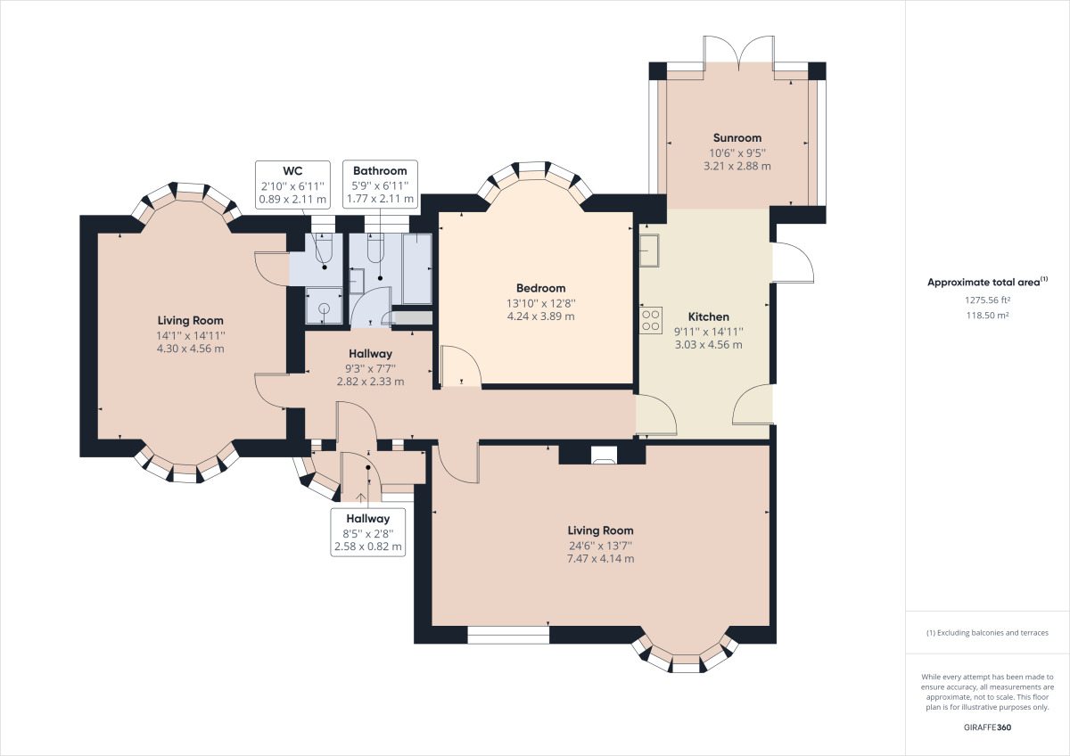 Floorplan of 2 bedroom Detached Bungalow to rent, Wellingborough Road, Northampton, NN3
