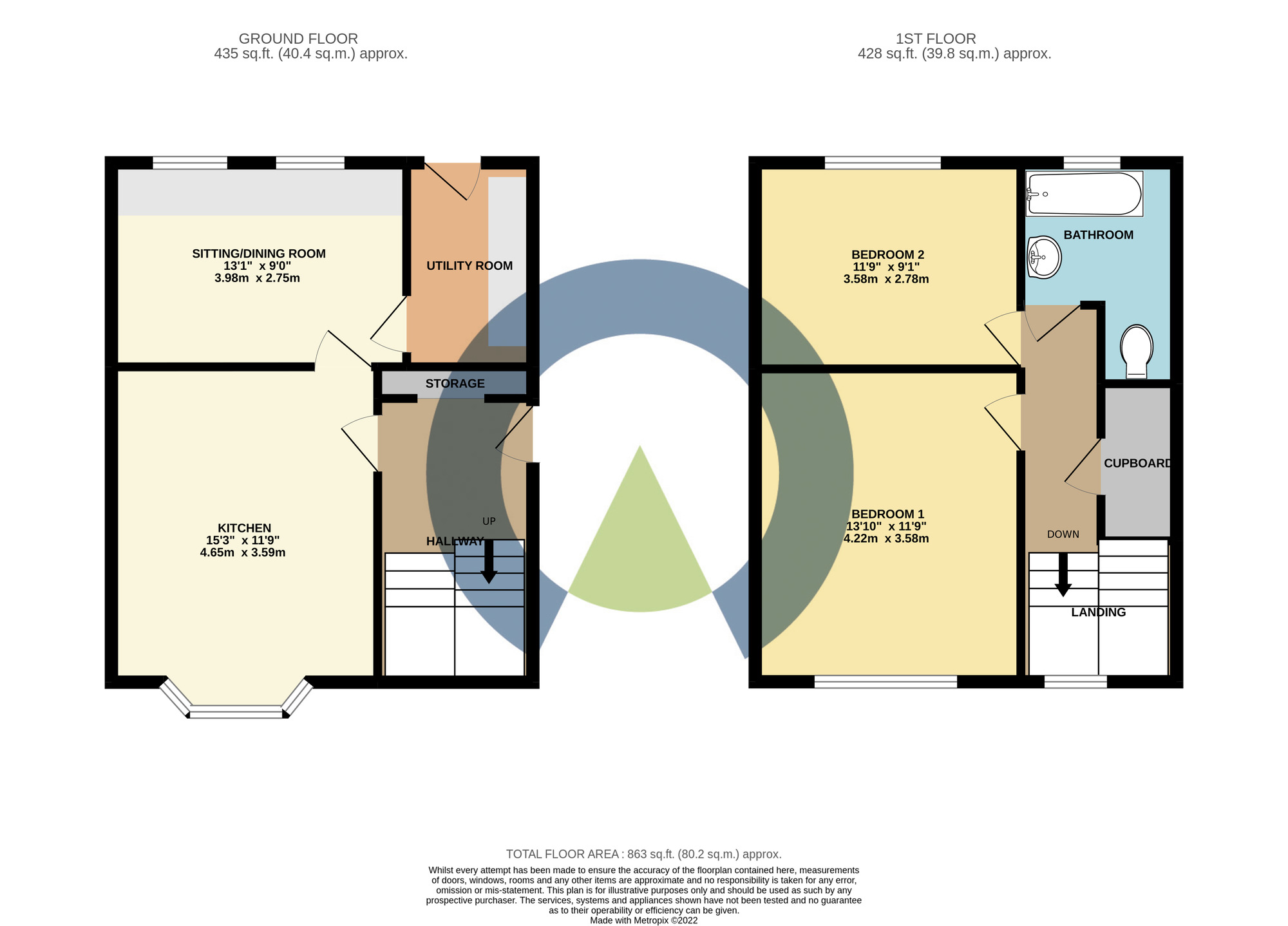 Floorplan of 2 bedroom Mid Terrace House to rent, Wheatfield Road, Northampton, NN3