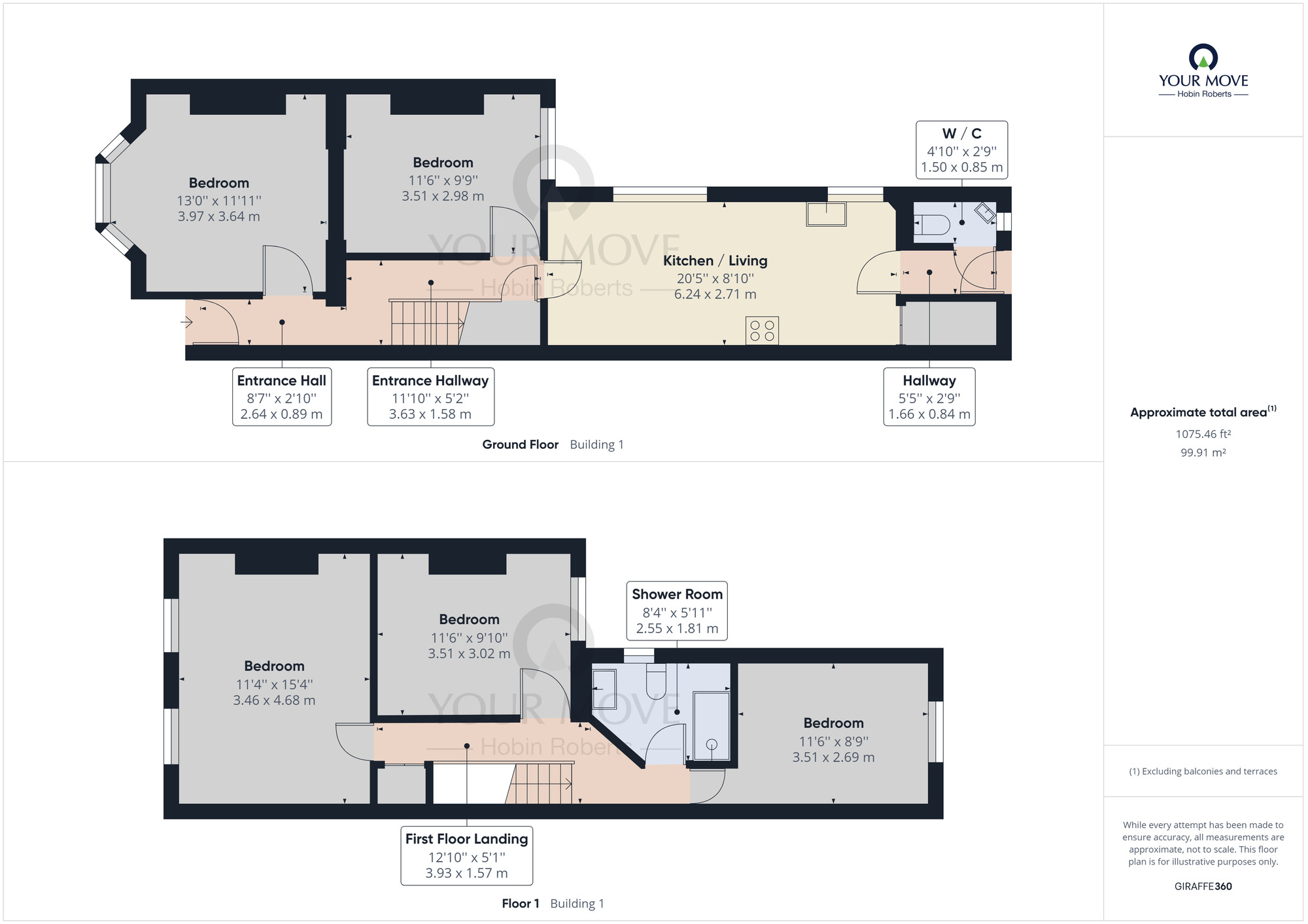 Floorplan of 3 bedroom Mid Terrace House for sale, Lutterworth Road, Abington, Northampton, Northamptonshire, NN1