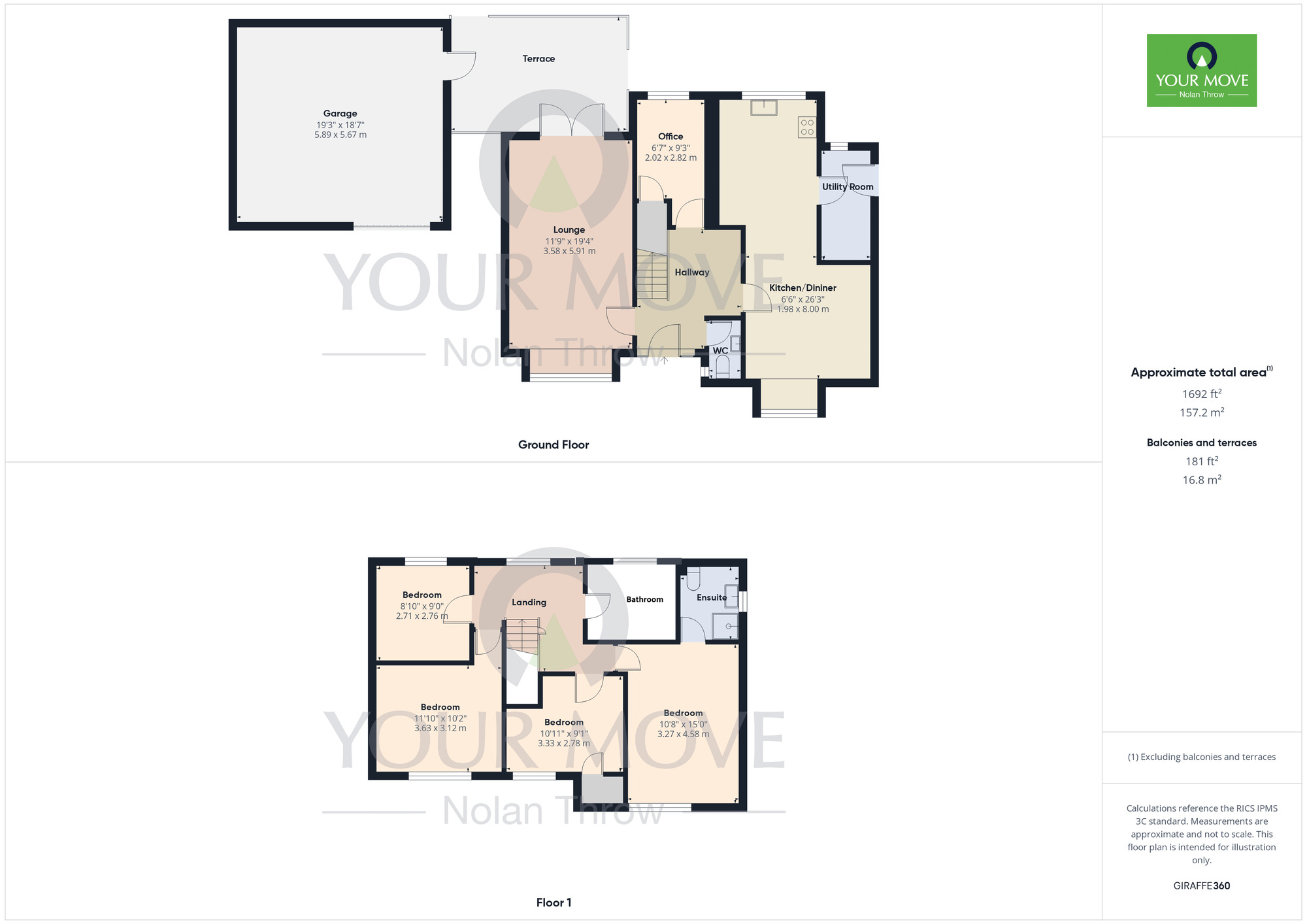 Floorplan of 4 bedroom Detached House for sale, Huntsmead, Berrydale, Northampton, NN3