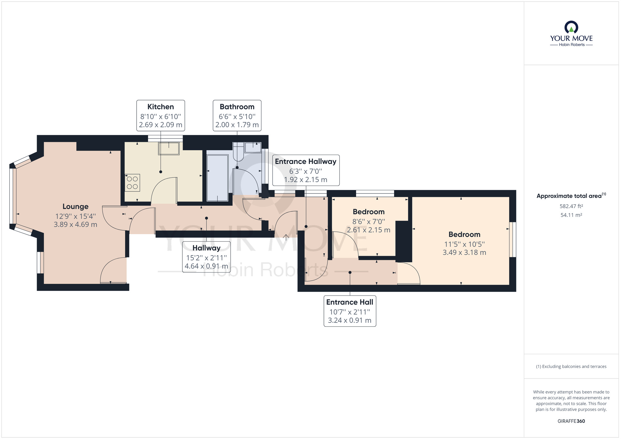 Floorplan of 2 bedroom  Flat for sale, Abington Avenue, Abington, Northampton, NN1