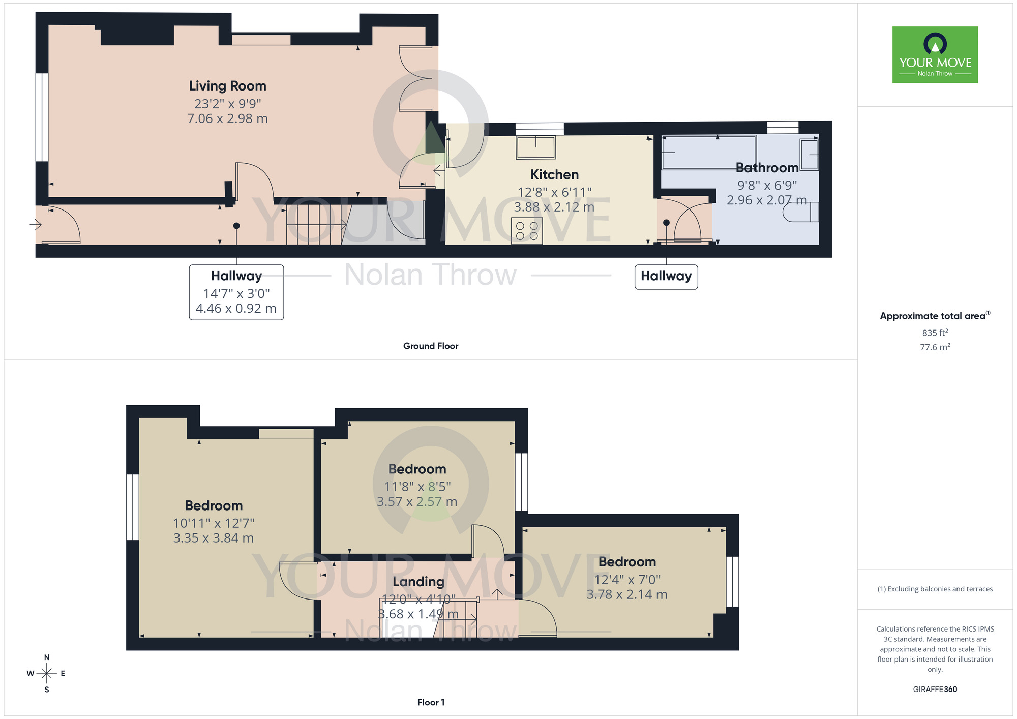 Floorplan of 3 bedroom Mid Terrace House to rent, Edith Street, Northampton, NN1